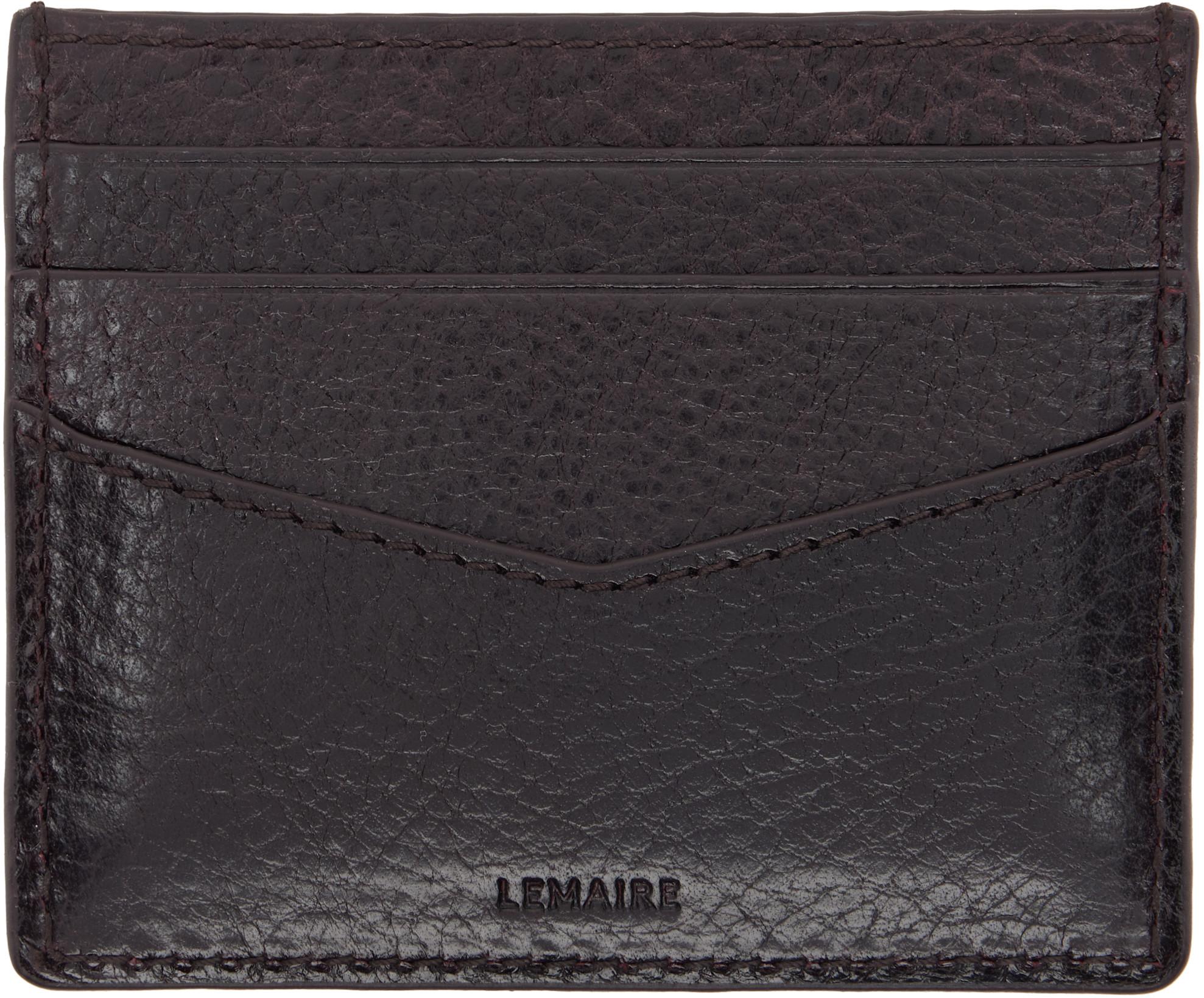 Brown Gear Card Holder by LEMAIRE