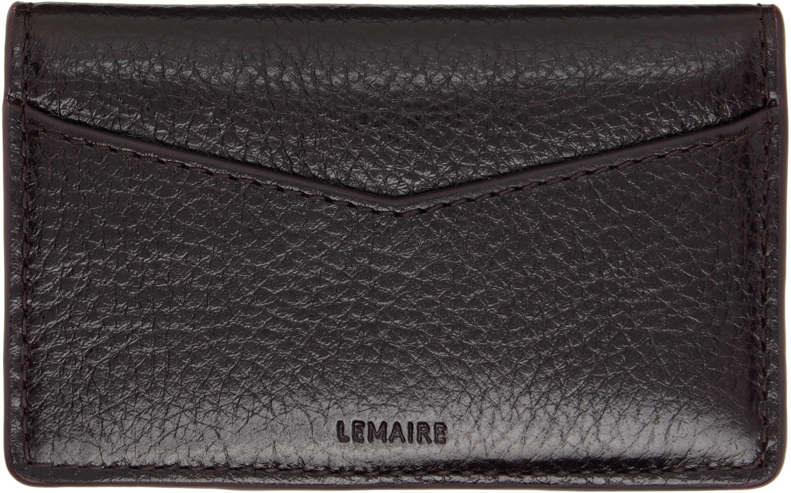 Brown Gear Pocket Organizer Card Holder by LEMAIRE