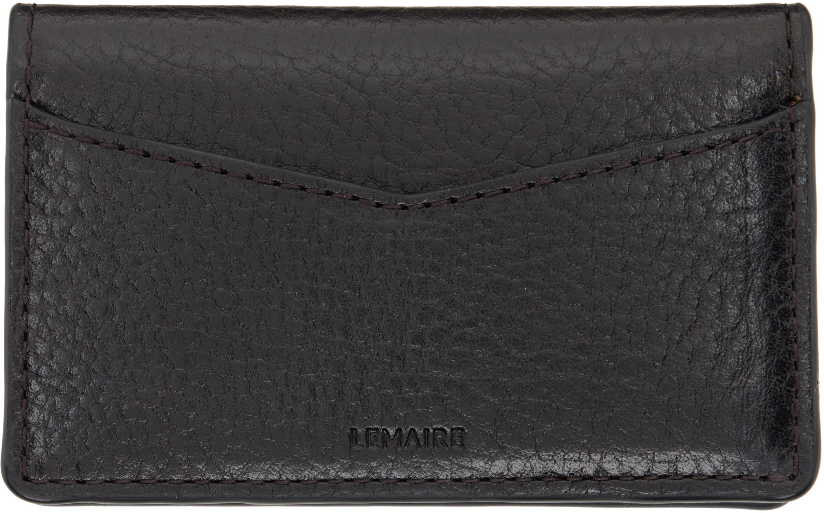 Brown Gear Pocket Organizer Card Holder by LEMAIRE