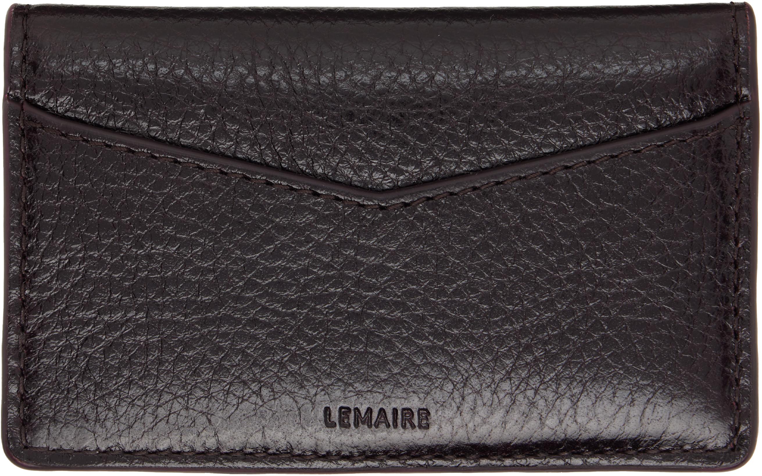 Brown Gear Pocket Organizer Card Holder by LEMAIRE