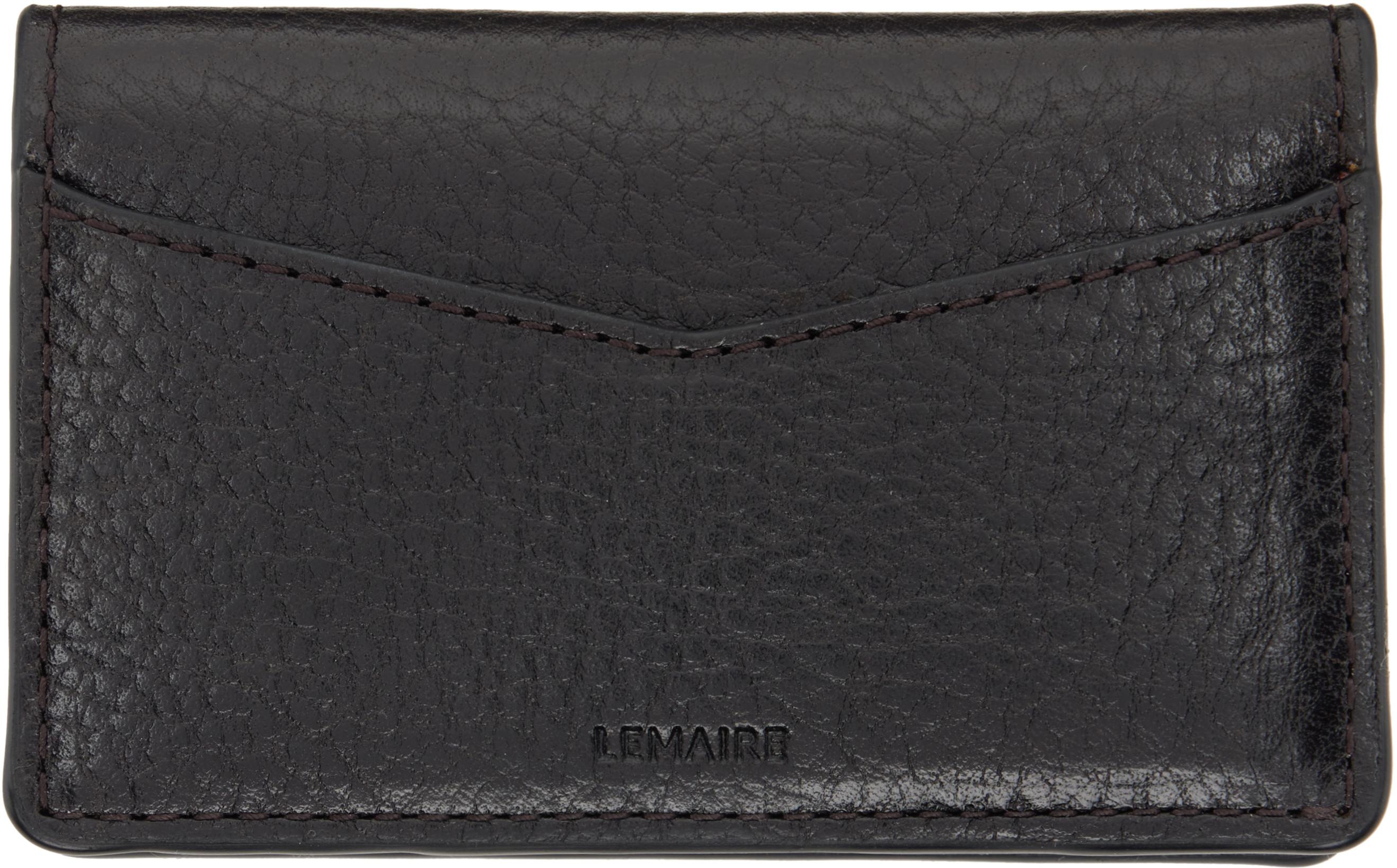 Brown Gear Pocket Organizer Card Holder by LEMAIRE