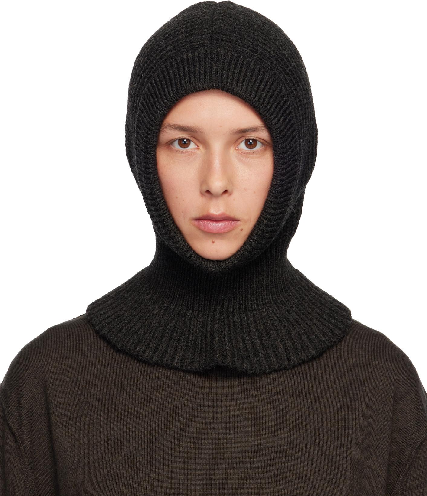Brown Hood Beanie by LEMAIRE