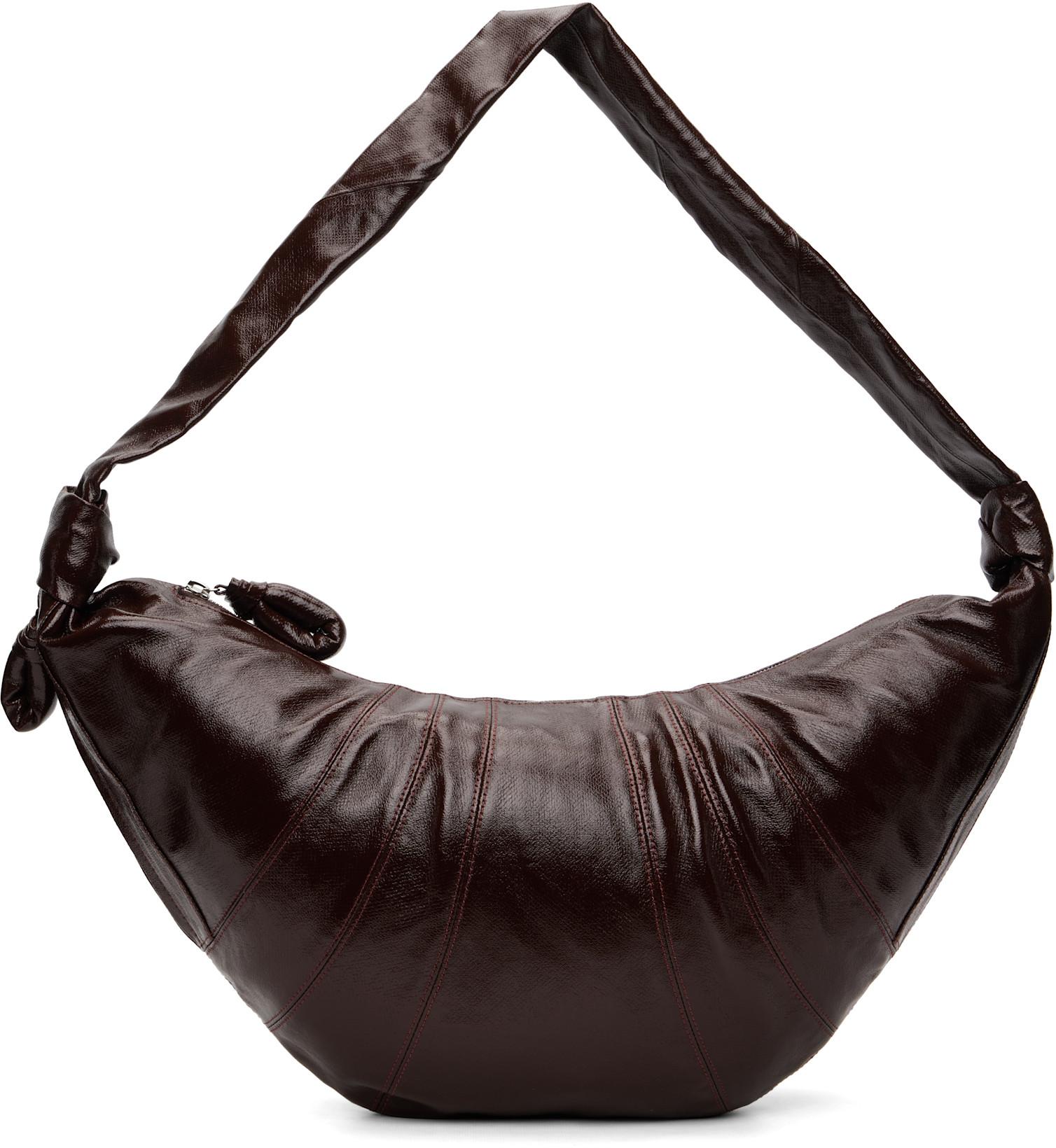 Brown Large Croissant Bag by LEMAIRE