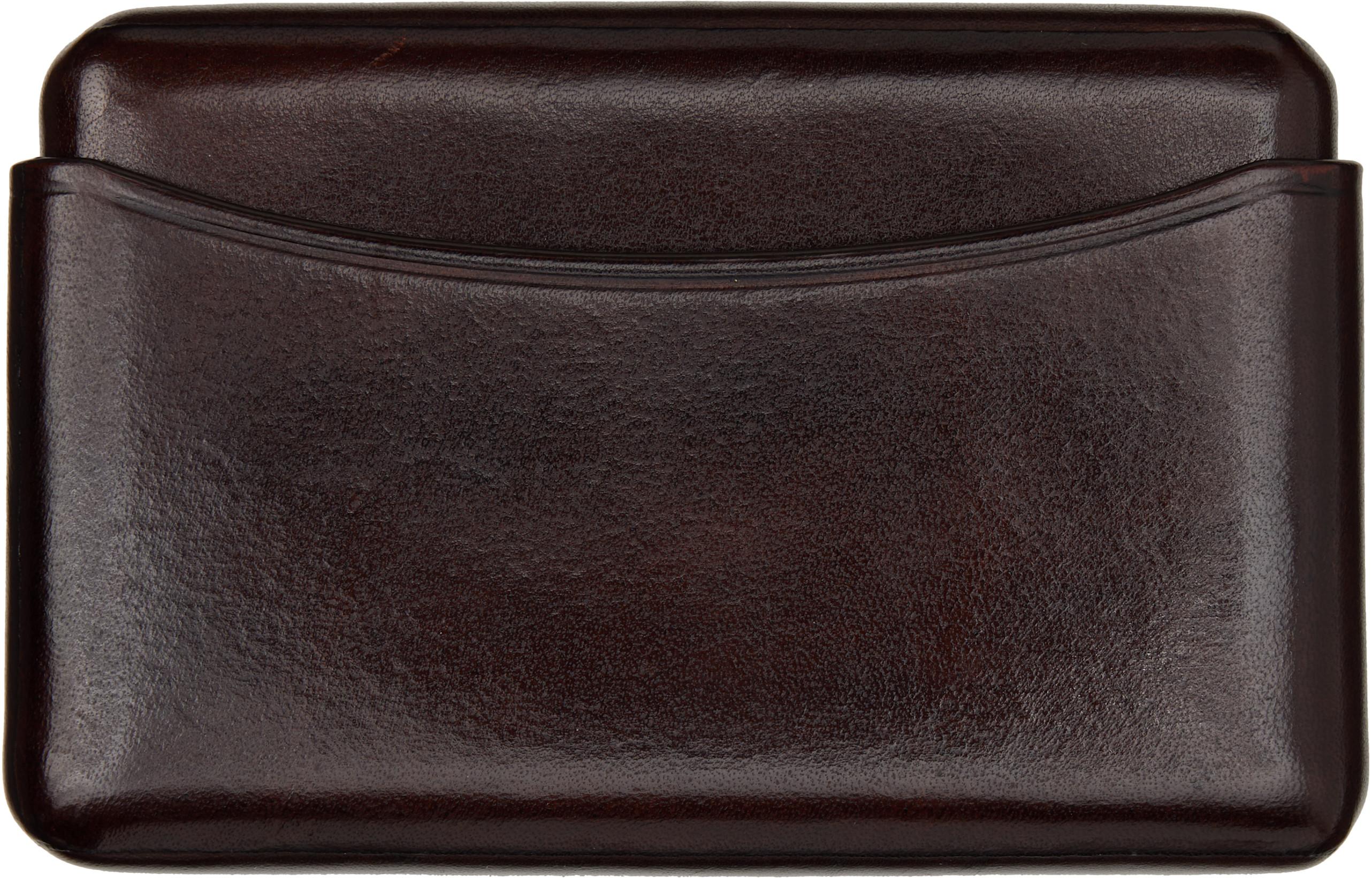 Brown Molded Card Holder by LEMAIRE