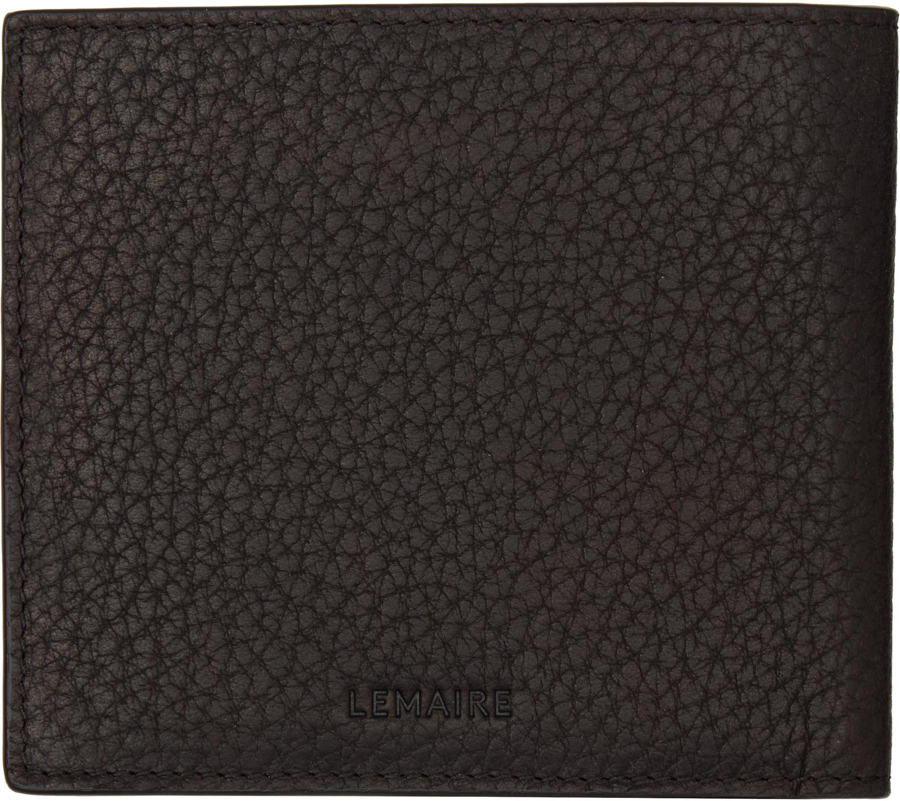 Brown Soft Tab Bifold Wallet by LEMAIRE