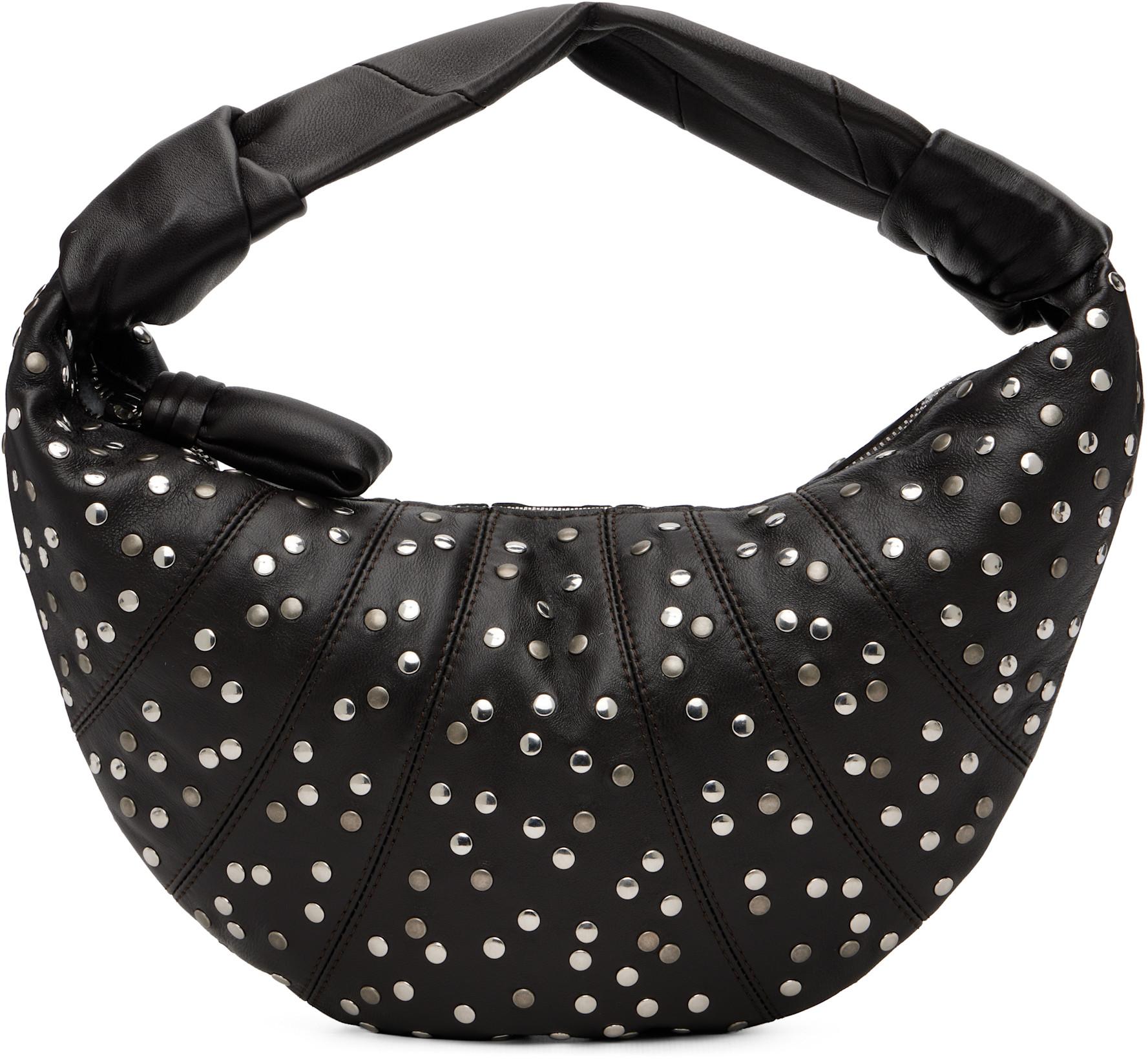 Brown Studs Dots Mini Fortune Croissant Bag by LEMAIRE