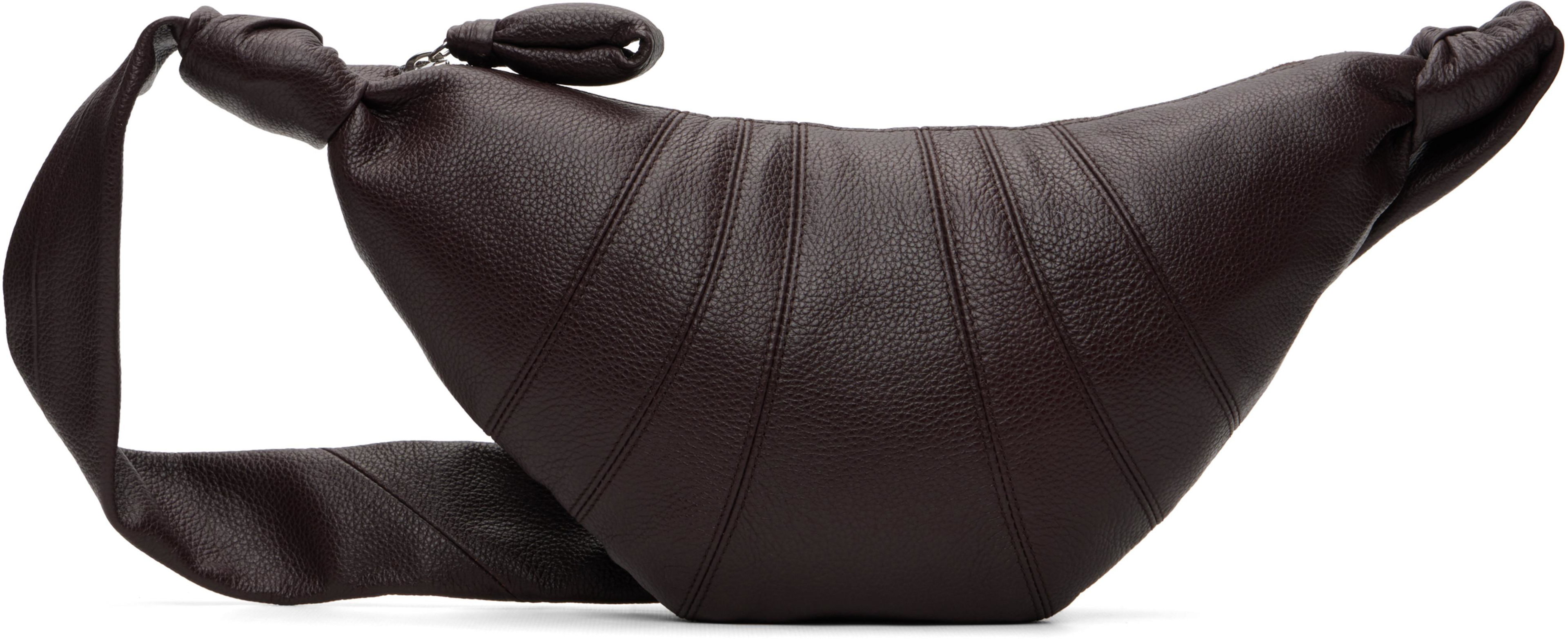 Burgundy Small Croissant Bag by LEMAIRE