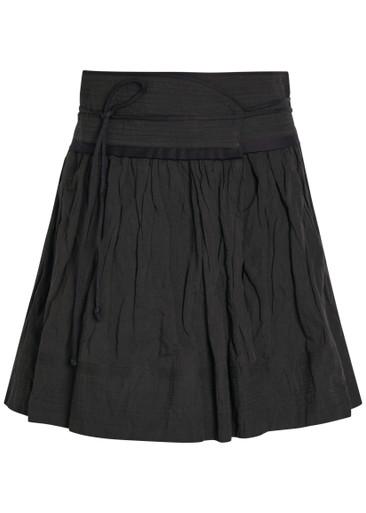 Crinkled cotton-blend mini wrap skirt by LEMAIRE