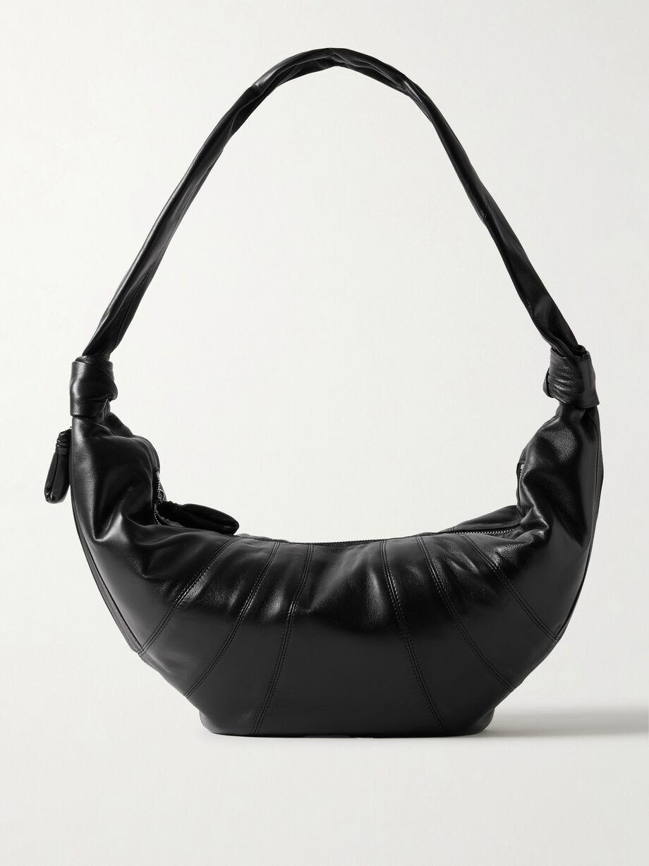 Croissant large paneled leather shoulder bag by LEMAIRE