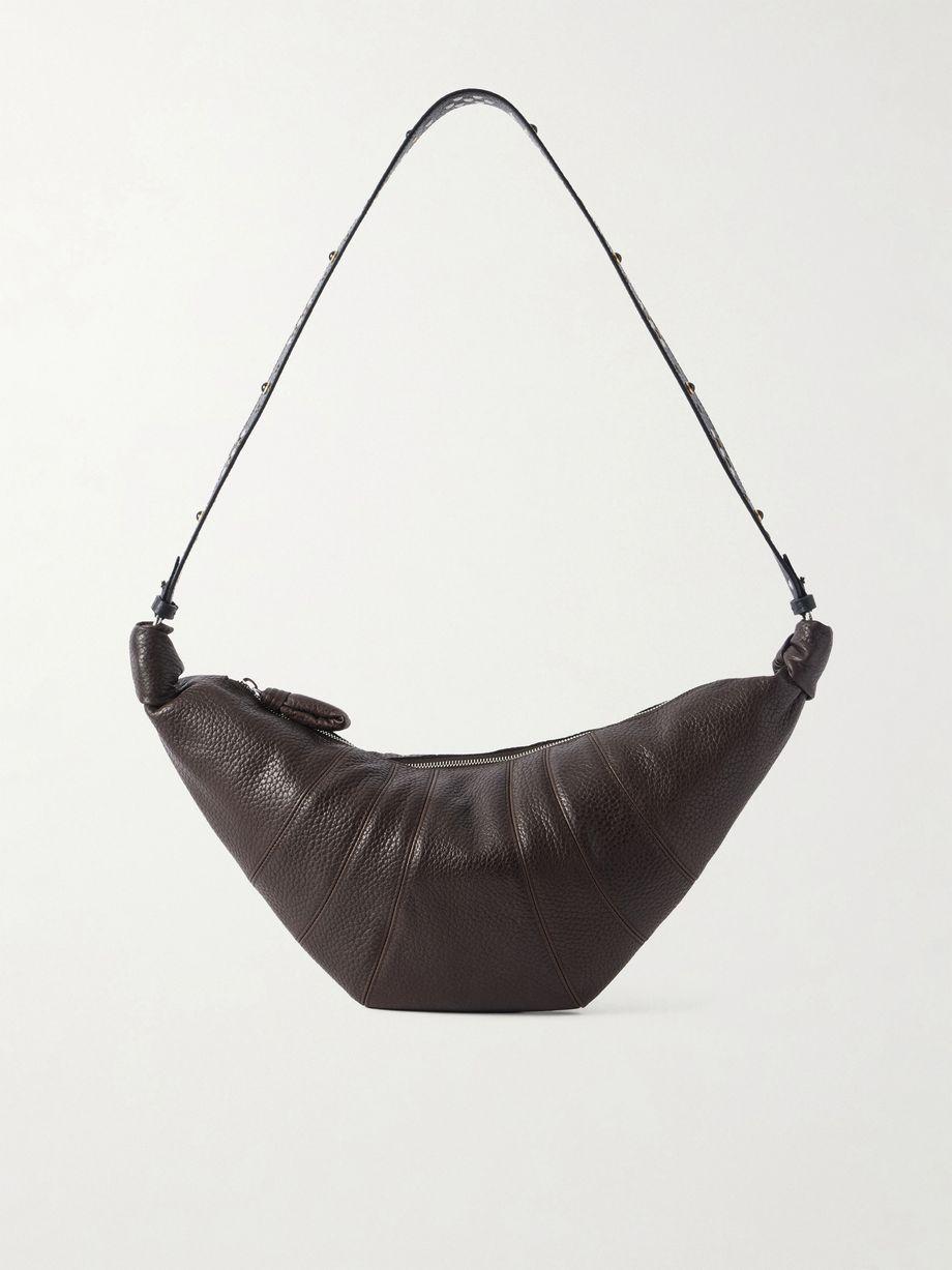 Croissant medium studded textured-leather shoulder bag by LEMAIRE