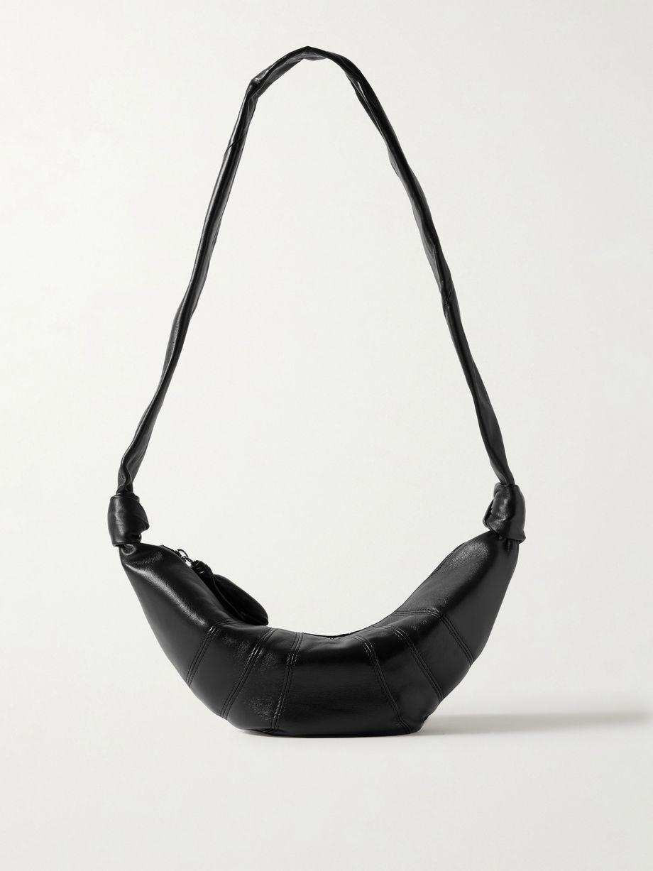 Croissant small paneled leather shoulder bag by LEMAIRE