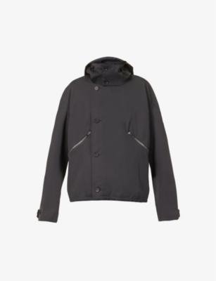 Detachable-hood buttoned-sleeve cotton jacket by LEMAIRE