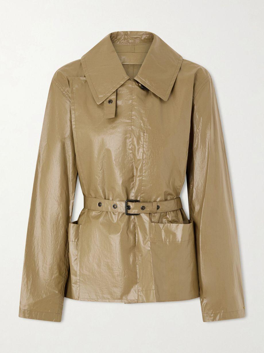 Double-breasted belted coated cotton-canvas jacket by LEMAIRE