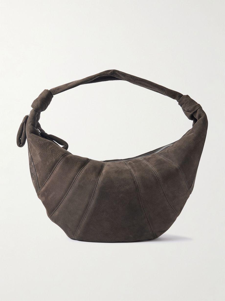 Fortune Croissant paneled nubuck shoulder bag by LEMAIRE