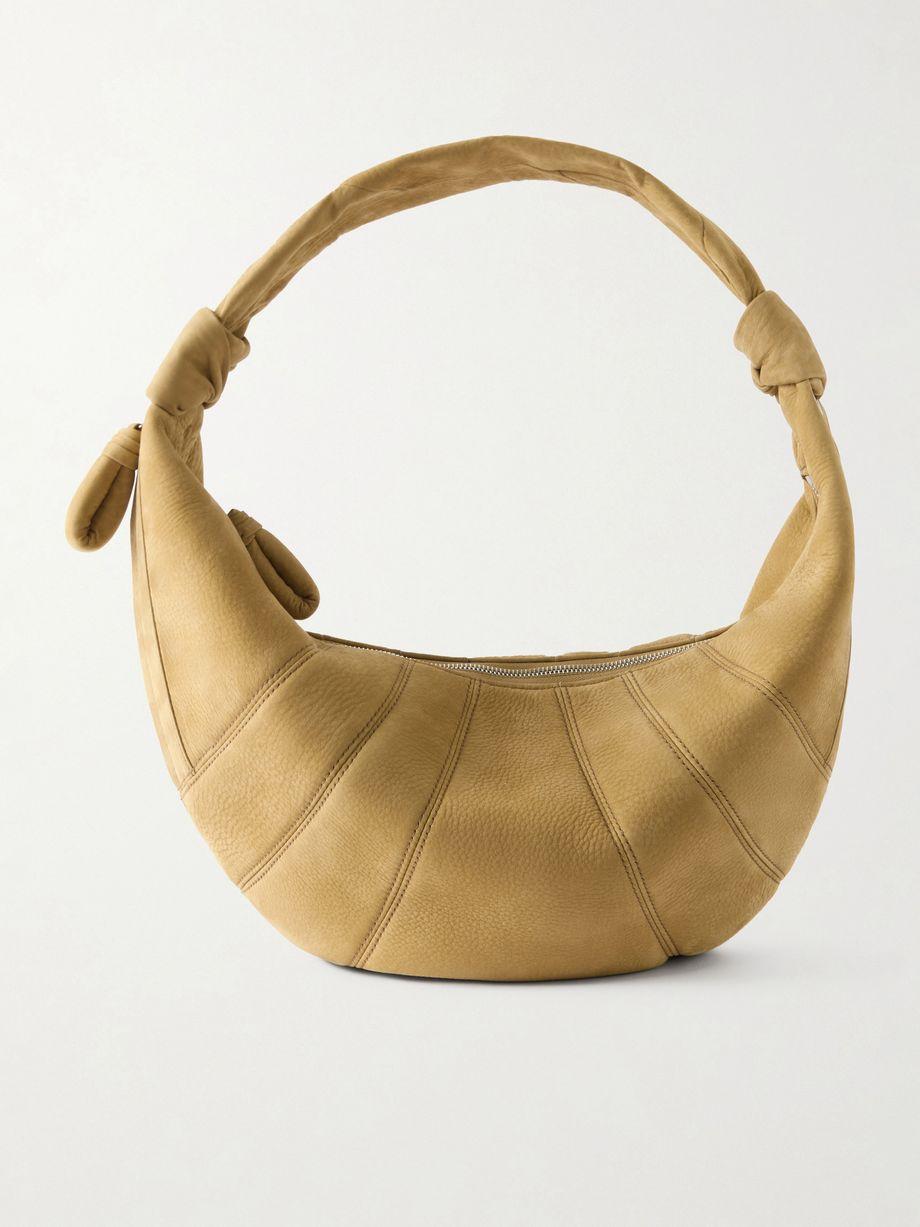 Fortune Croissant paneled nubuck shoulder bag by LEMAIRE