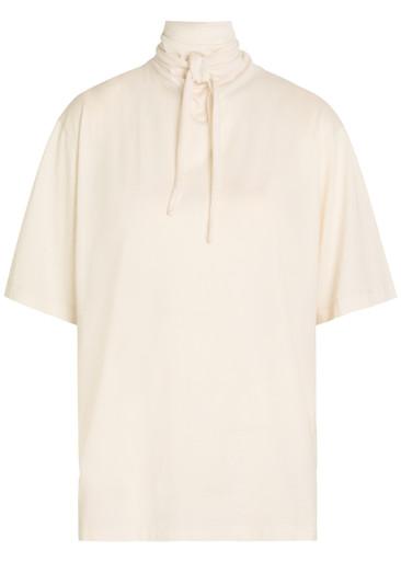 Foulard-neck cotton T-shirt by LEMAIRE