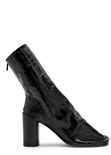 Glove 90 crinkled glossed leather ankle boots by LEMAIRE