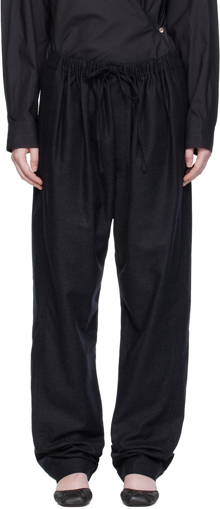Gray Drawstring Trousers by LEMAIRE
