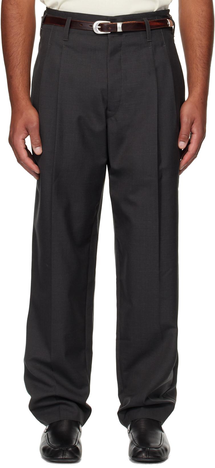 Gray Pleated Trousers by LEMAIRE