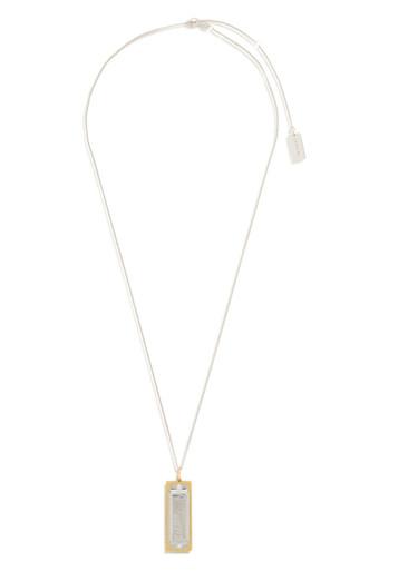 Harmonica rhodium-plated necklace by LEMAIRE