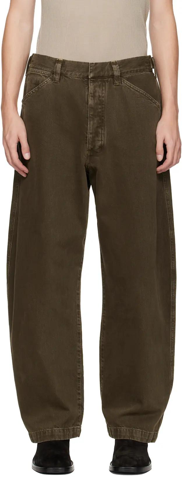 Khaki Maxi Workwear Jeans by LEMAIRE