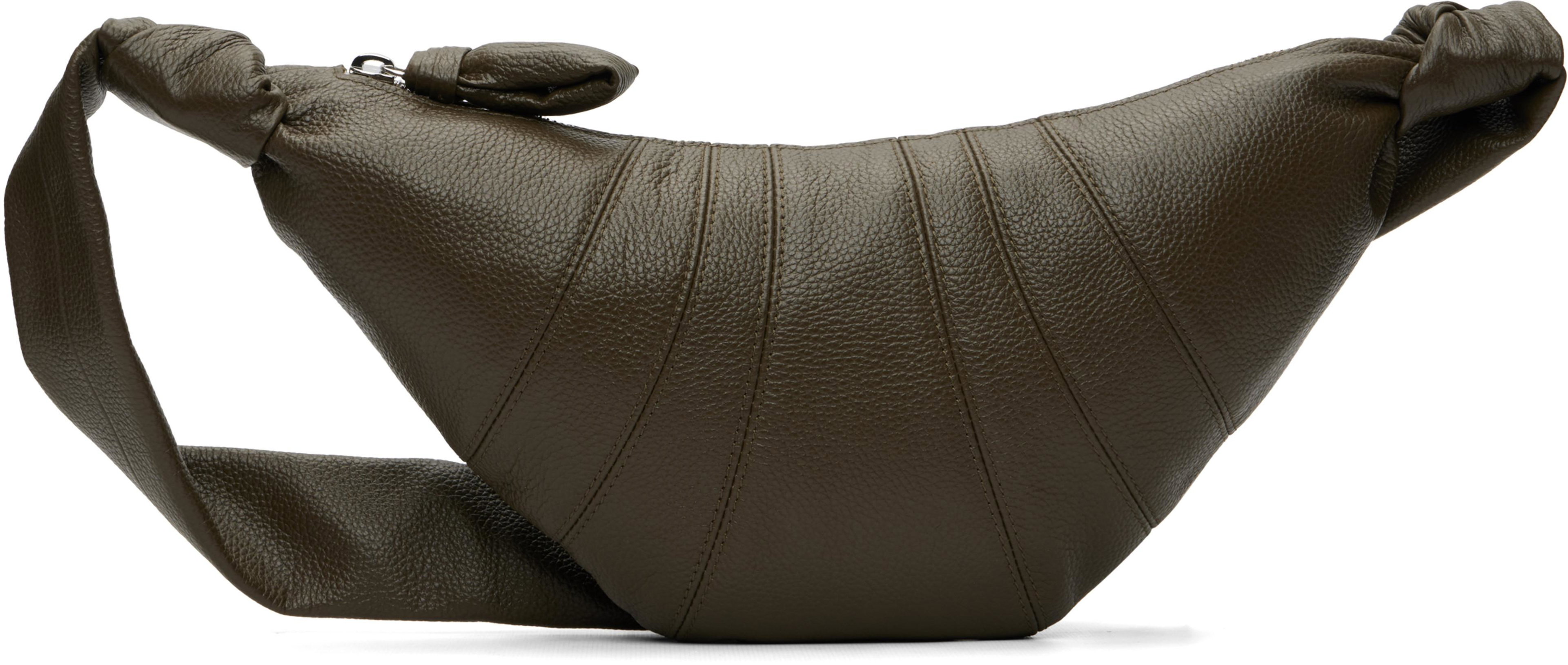 Khaki Small Croissant Bag by LEMAIRE