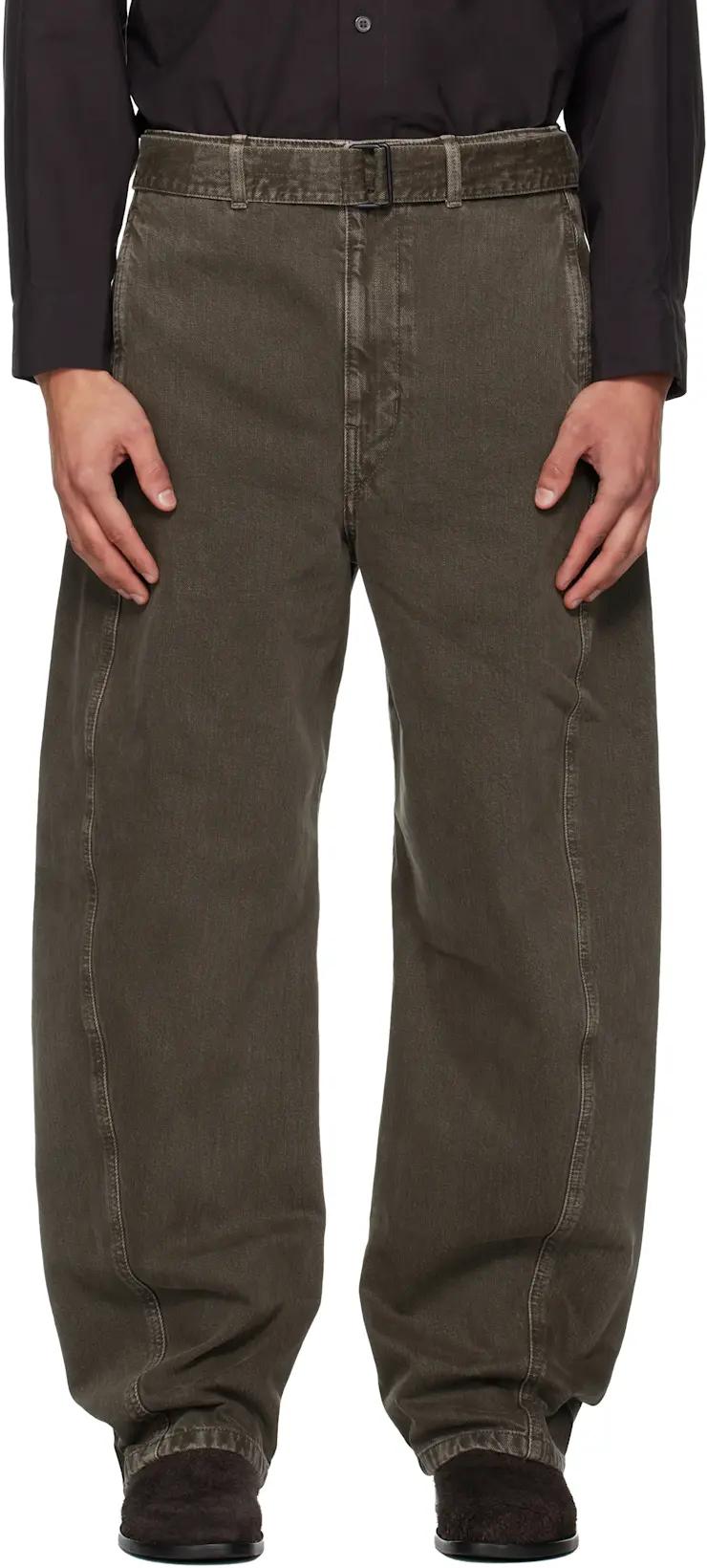 Khaki Twisted Belt Jeans by LEMAIRE Khaki Twisted Belt Jeans by LEMAIRE