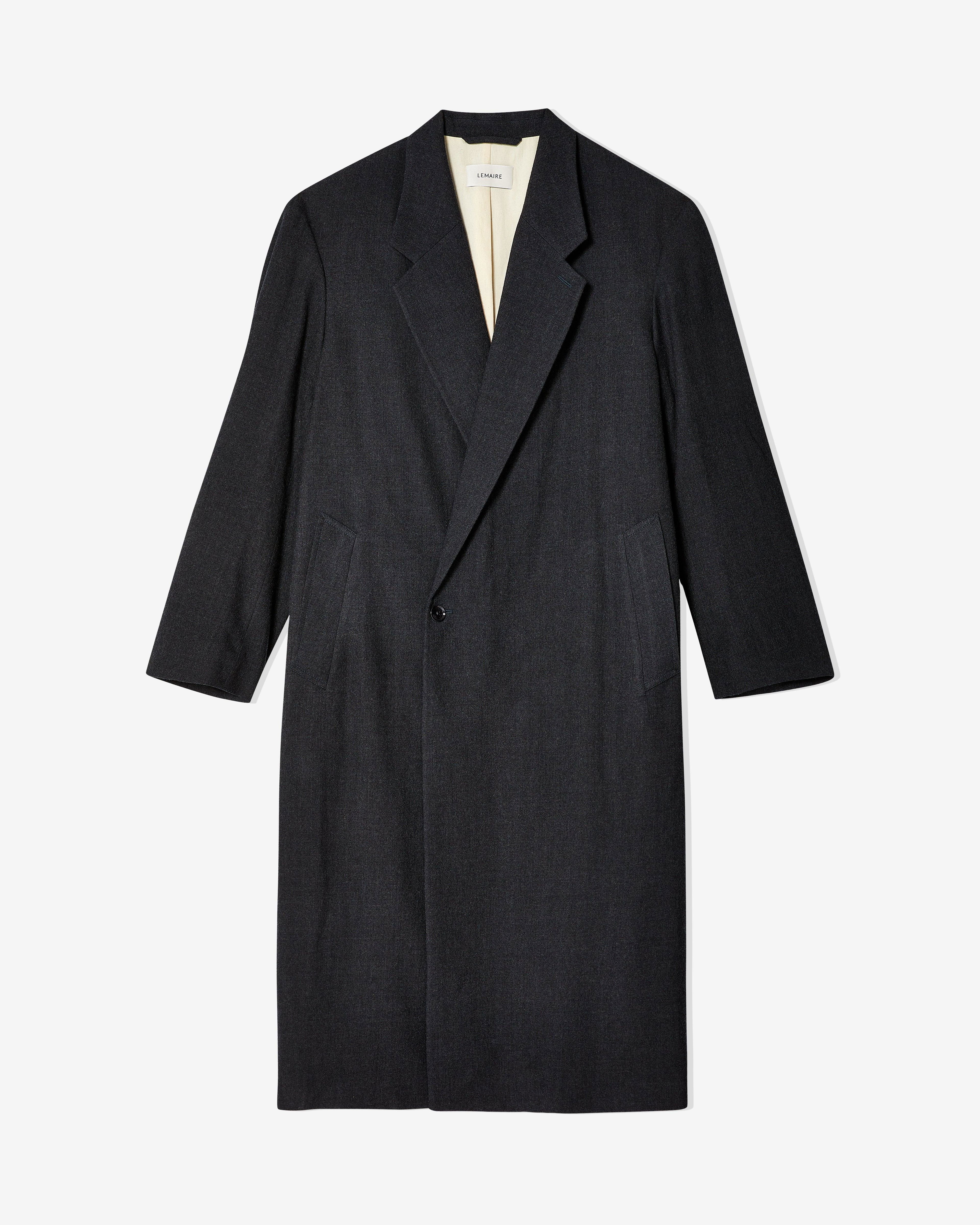 Lemaire - Maxi Double Breasted Coat - (Anthracite) by LEMAIRE