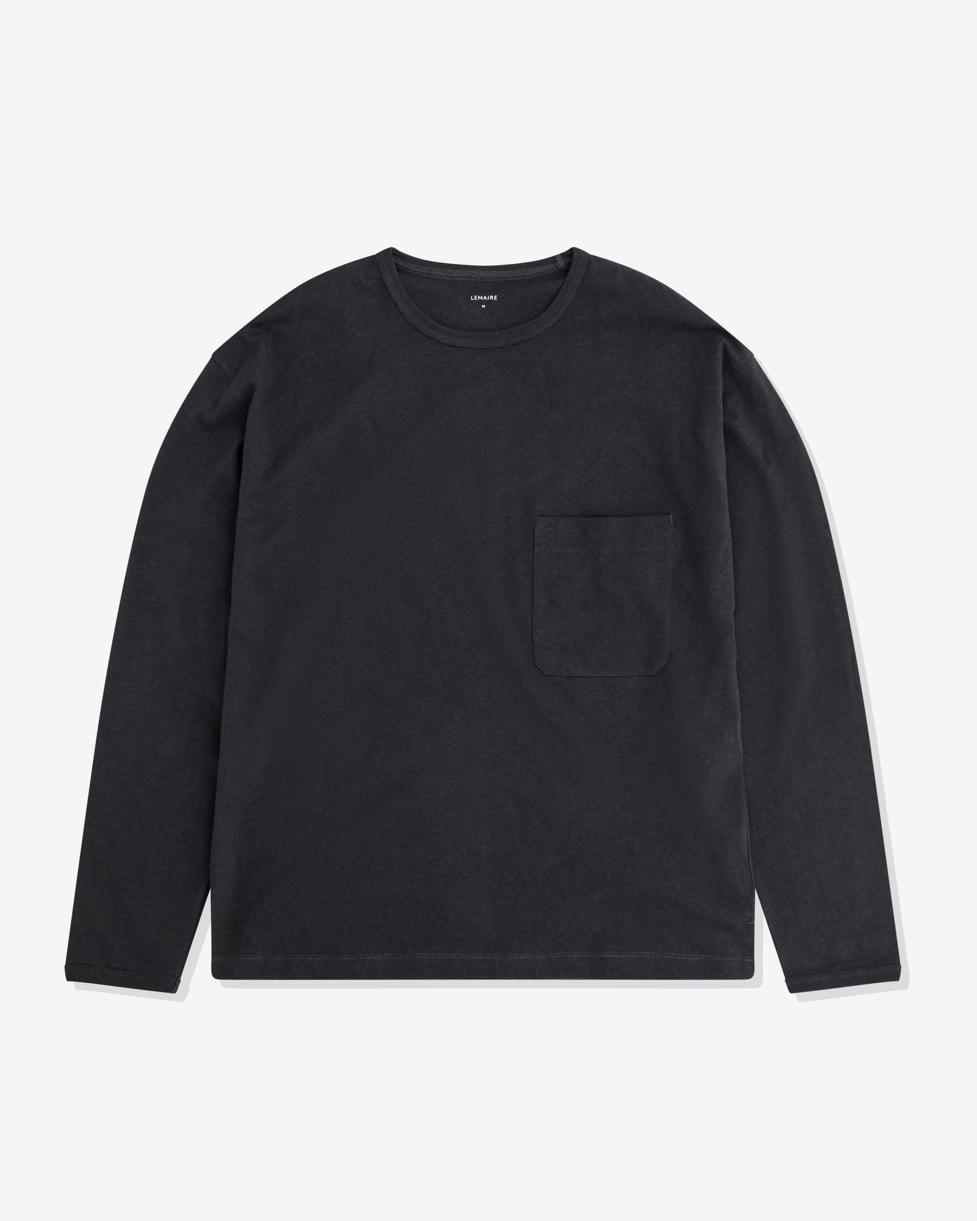 Lemaire - Men’s Boxy Long Sleeve T-Shirt - (Black) by LEMAIRE