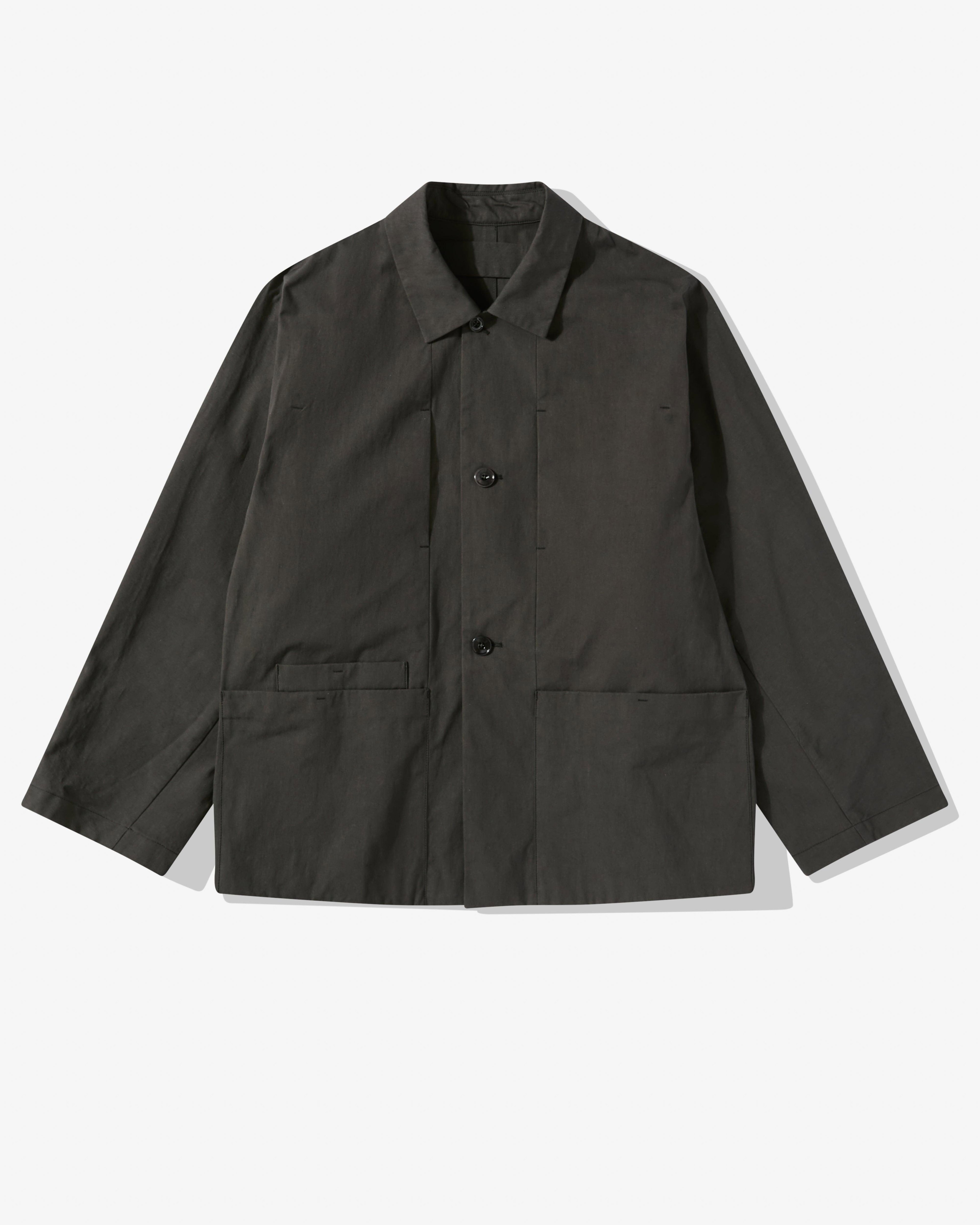 Lemaire - Men’s Boxy Single Breasted Workwear Jacket - (Anthracite Brown) by LEMAIRE
