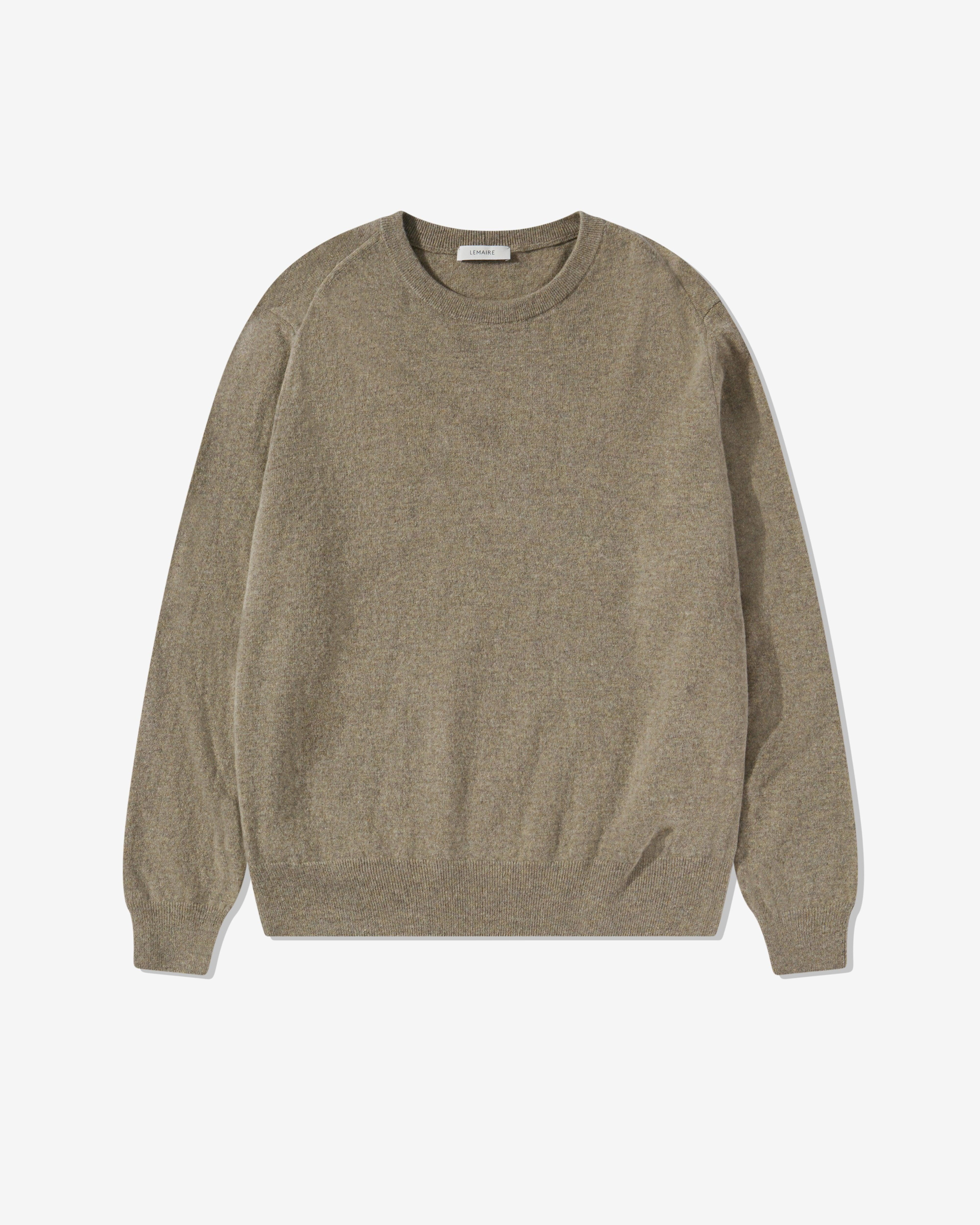 Lemaire - Men’s Crew Neck Jumper - (Beige Grey) by LEMAIRE