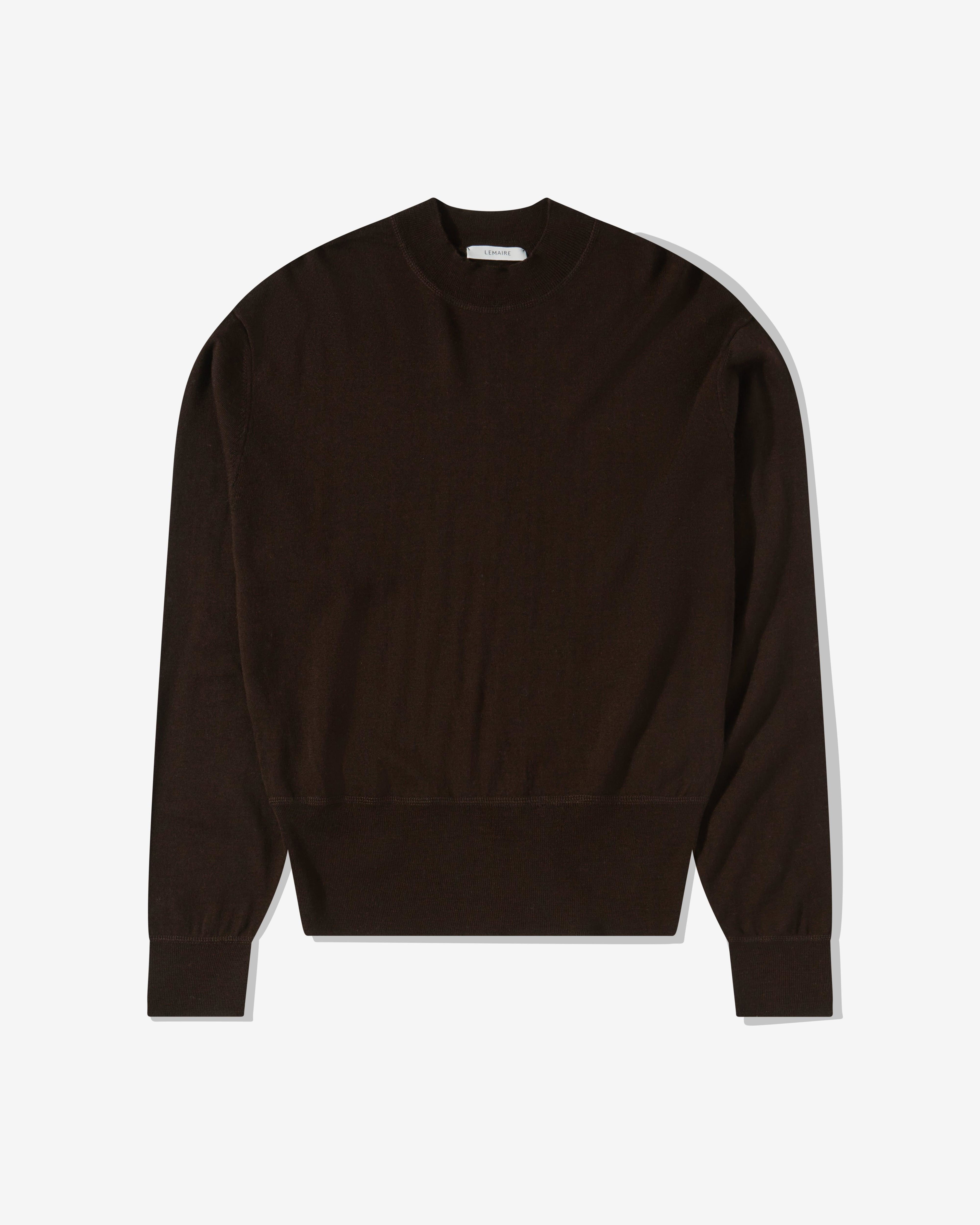 Lemaire - Men’s Mock Neck Jumper - (Pecan Brown) by LEMAIRE