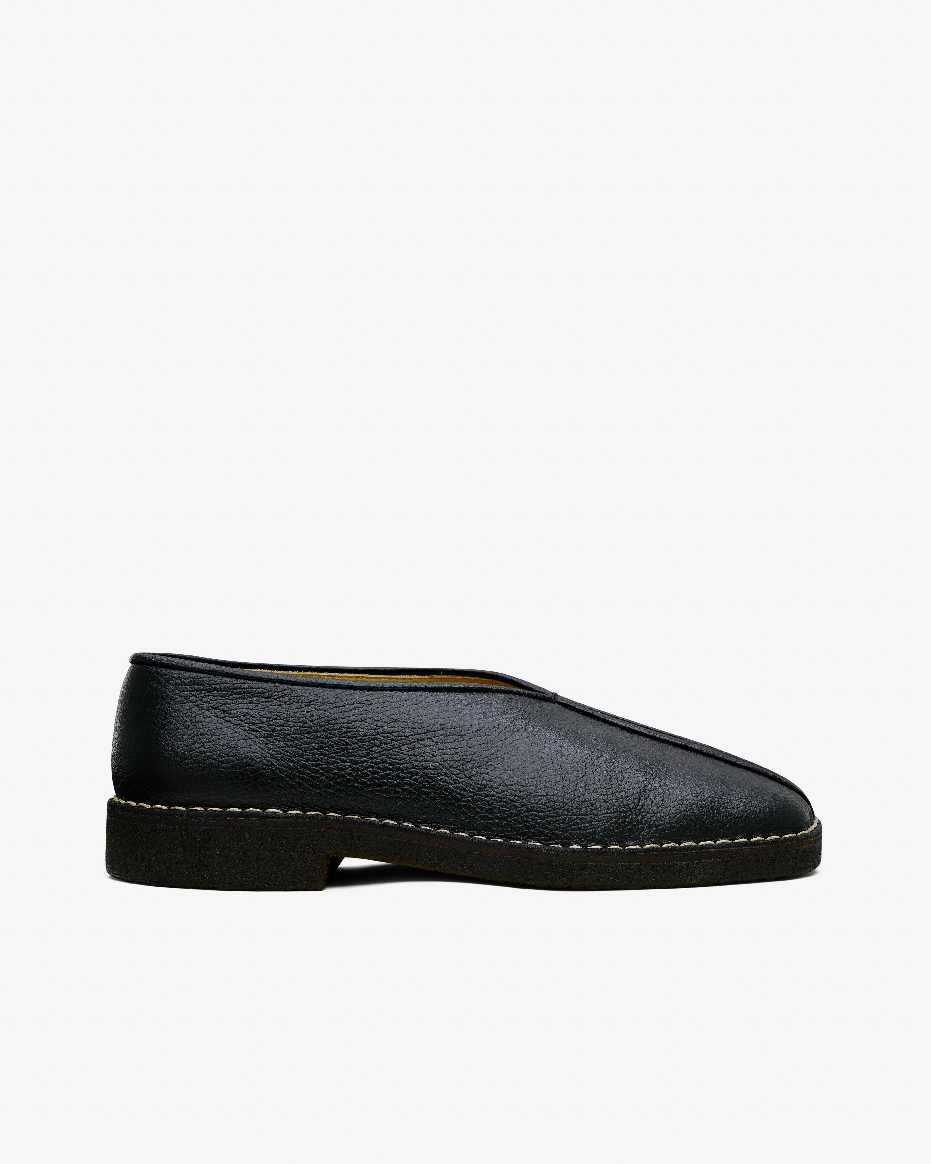 Lemaire - Men's Piped Crepe Slippers - (Black) by LEMAIRE