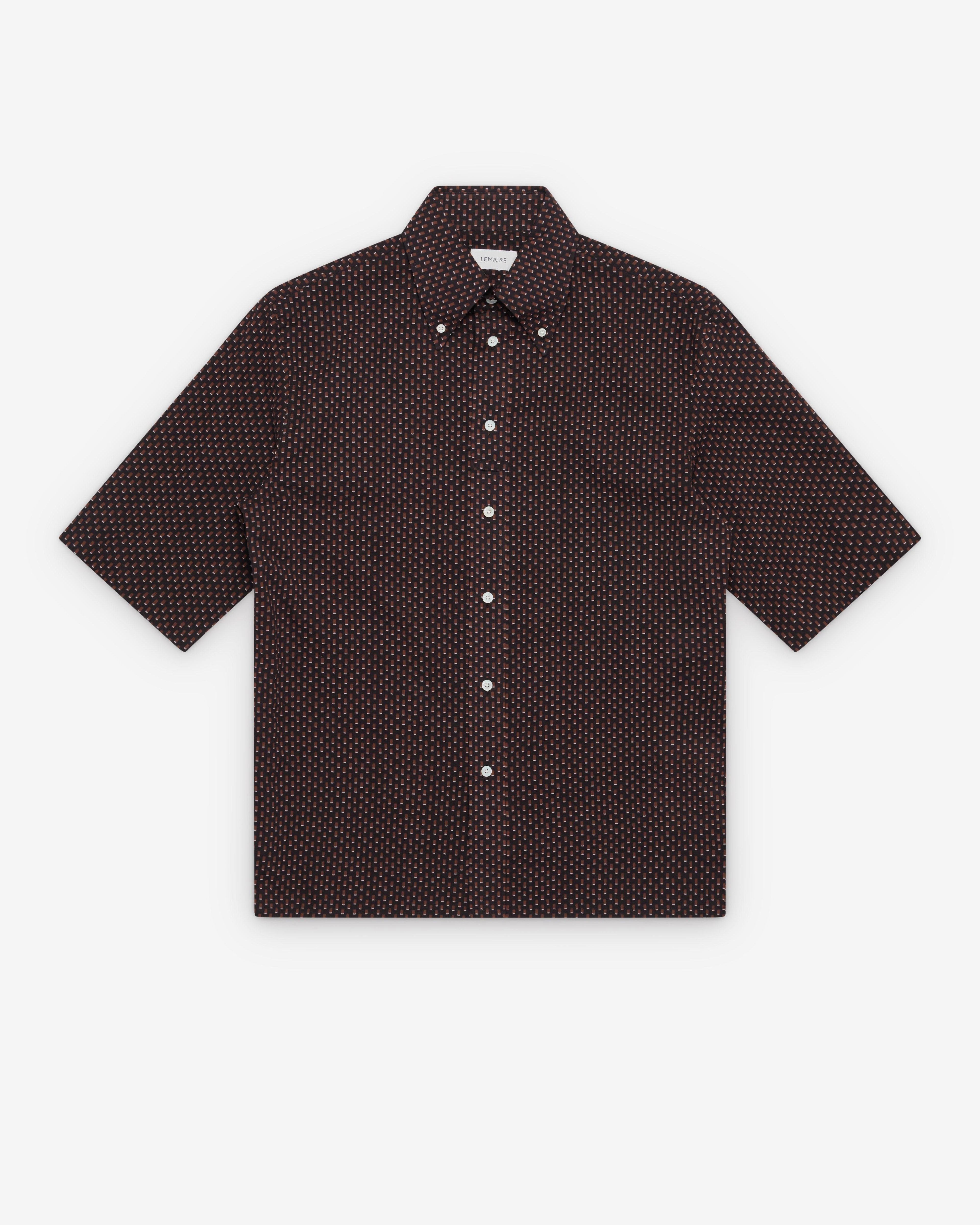 Lemaire  - Men's Short Sleeve Shirt - (Brown/Tobacco) by LEMAIRE