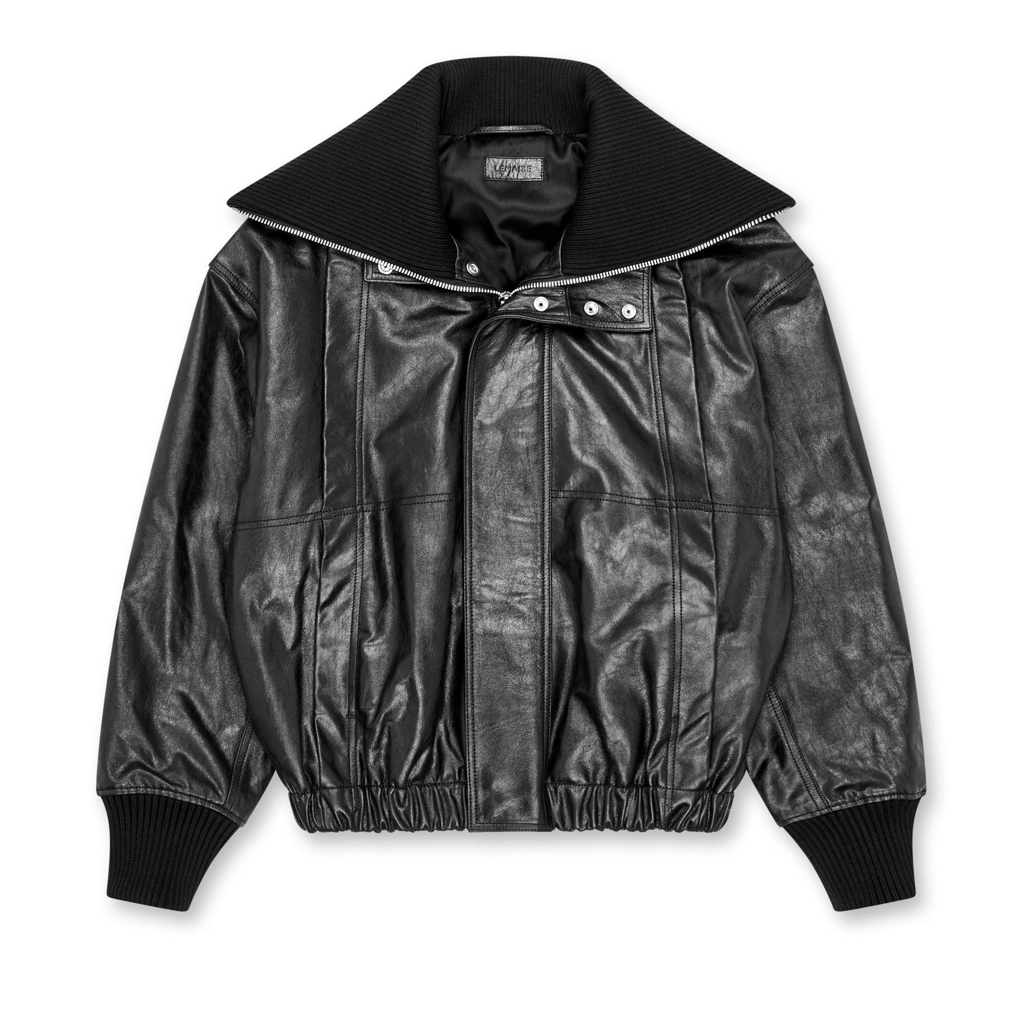 Lemaire Women's Leather Blouson Jacket (Black) by LEMAIRE
