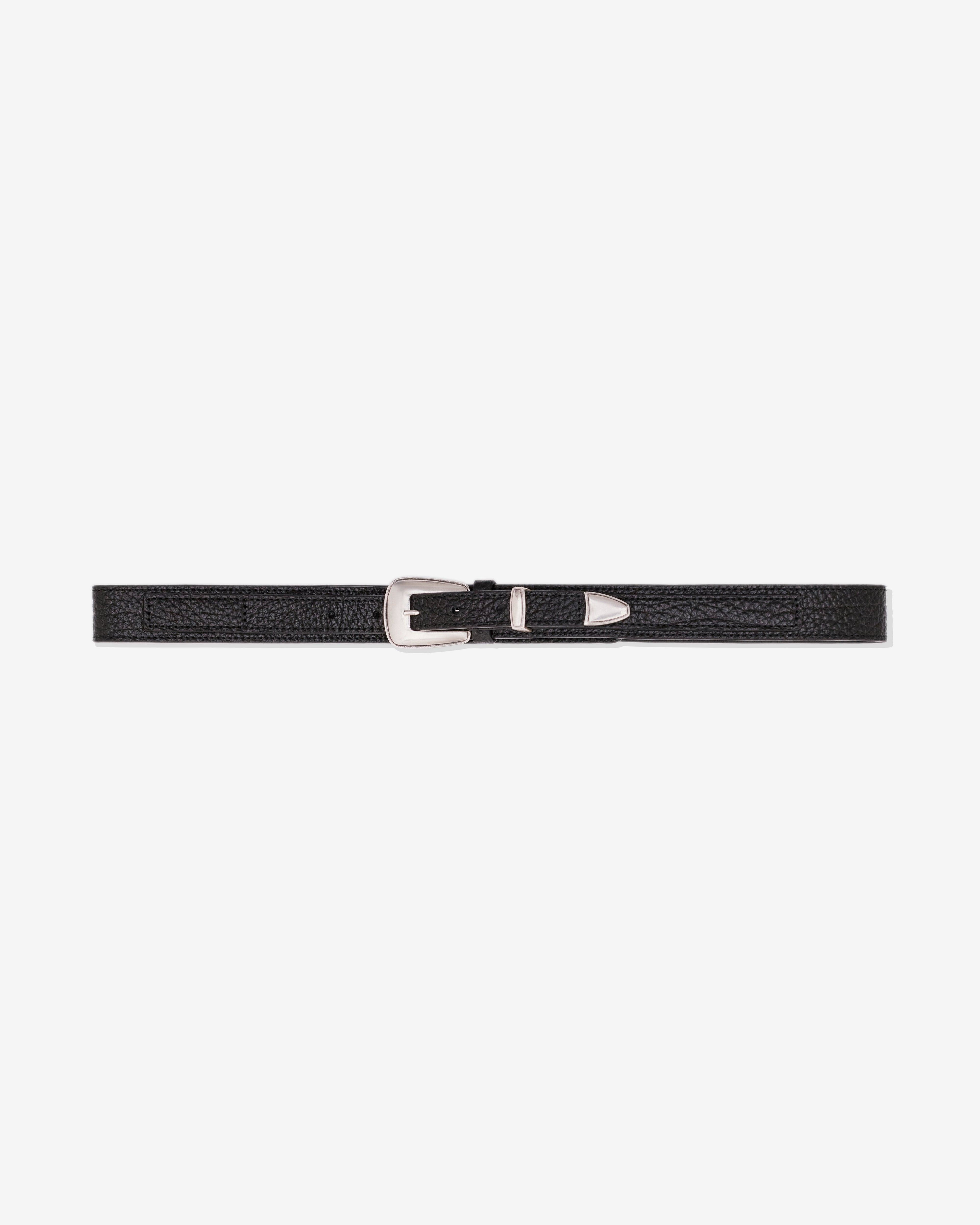 Lemaire - Women’s Minimal Western Belt Grained Leather - (Black) by LEMAIRE