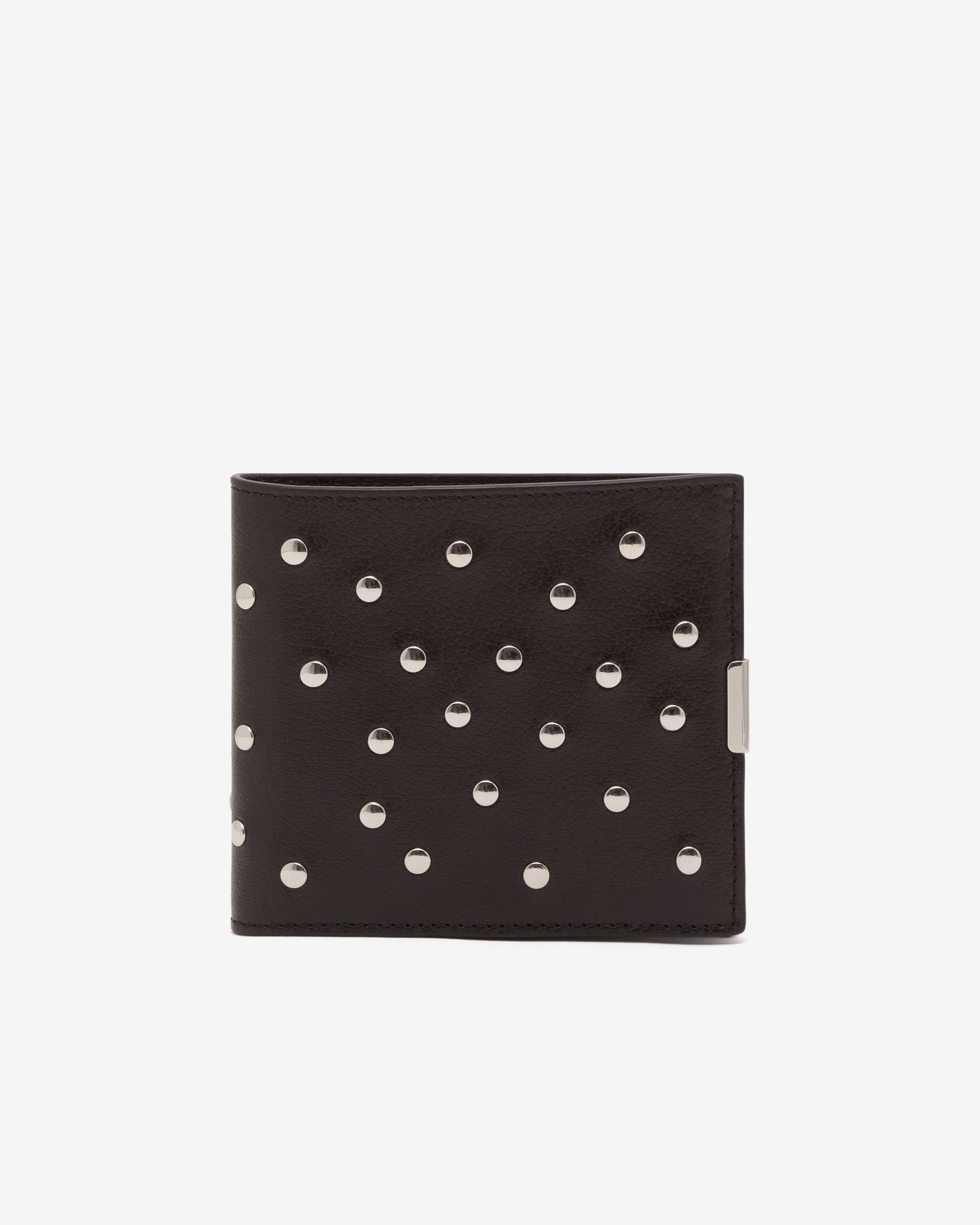 Lemaire  - Women's Soft Tab Studs Dots Bifold - (Dark Chocolate) by LEMAIRE