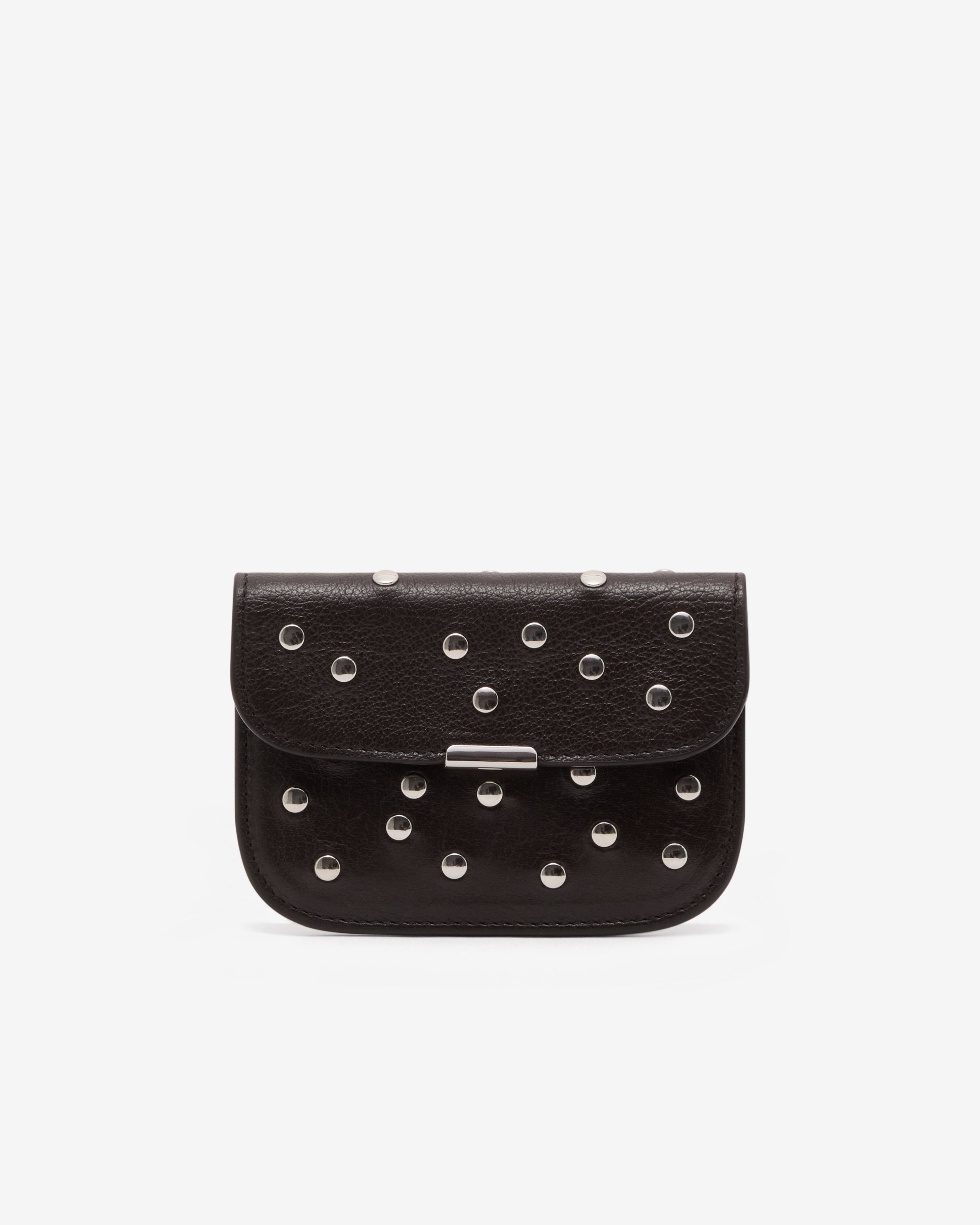 Lemaire  - Women's Soft Tab Studs Dots Card Holder - (Dark Chocolate) by LEMAIRE