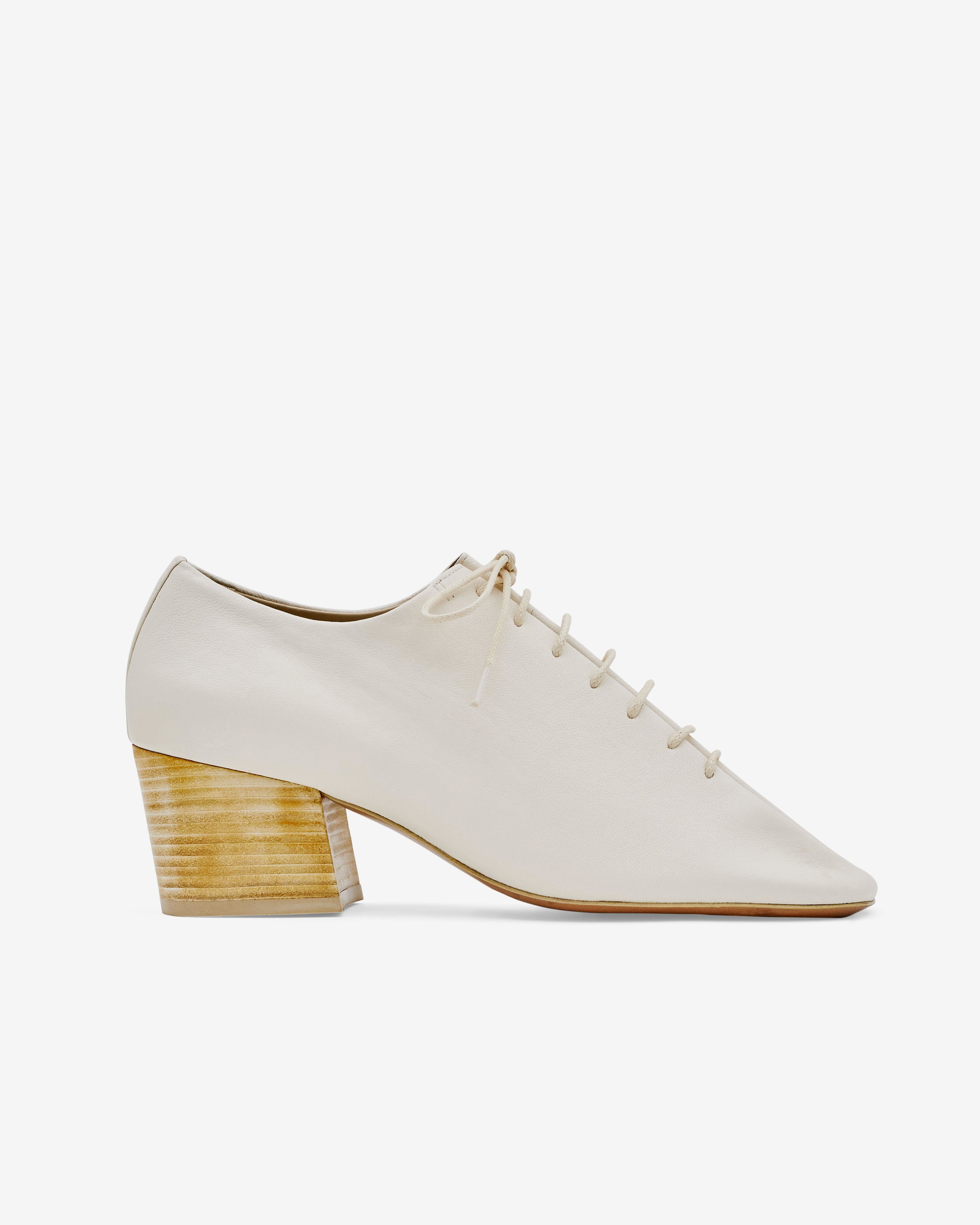 Lemaire - Women’s Souris Classic Derbies With Cuban Heel - (White) by LEMAIRE