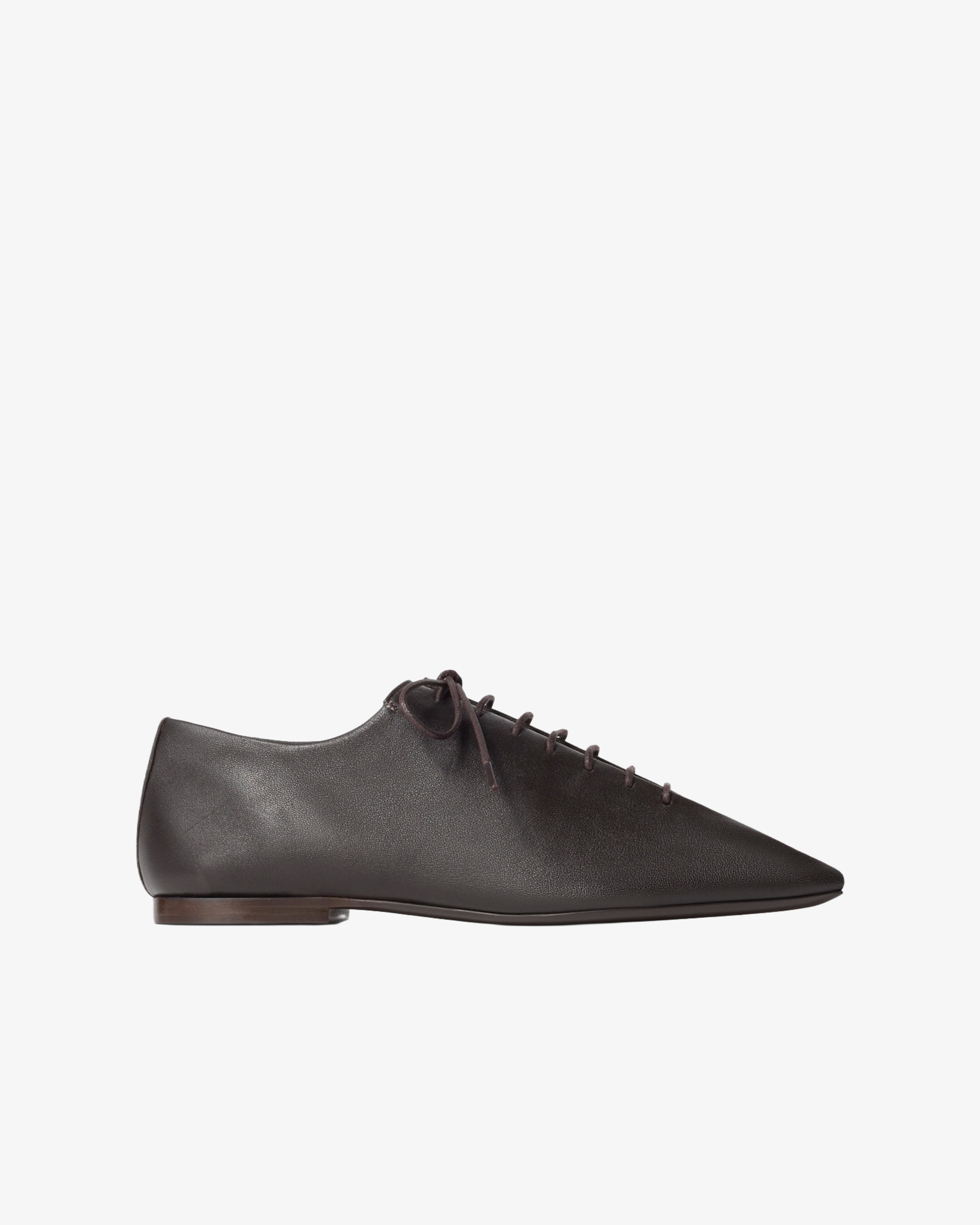 Lemaire - Women's Souris Flat Classic Derbies - (Dark Brown) by LEMAIRE