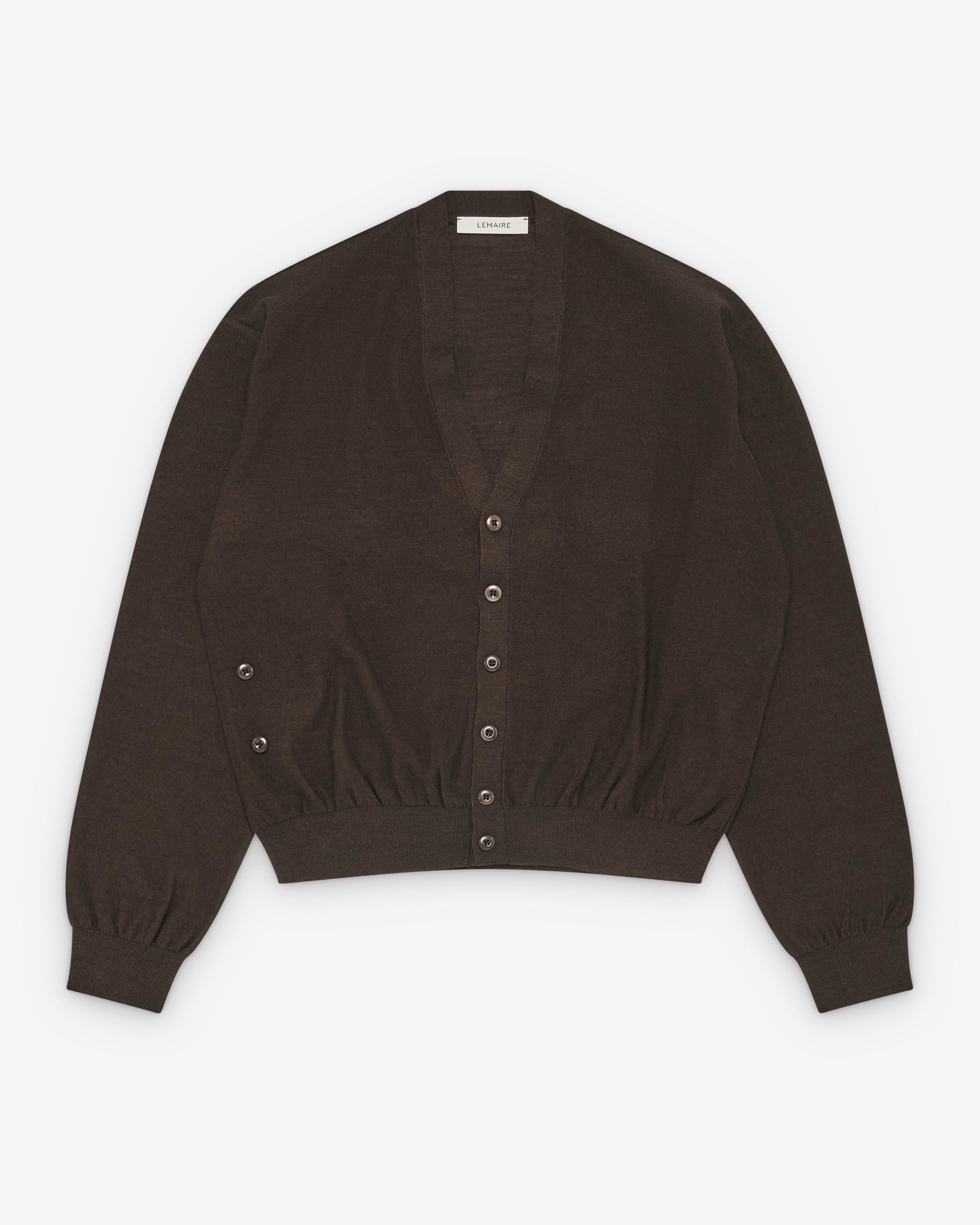 Lemaire  - Women's Twisted Cardigan - (Dark Cacao) by LEMAIRE