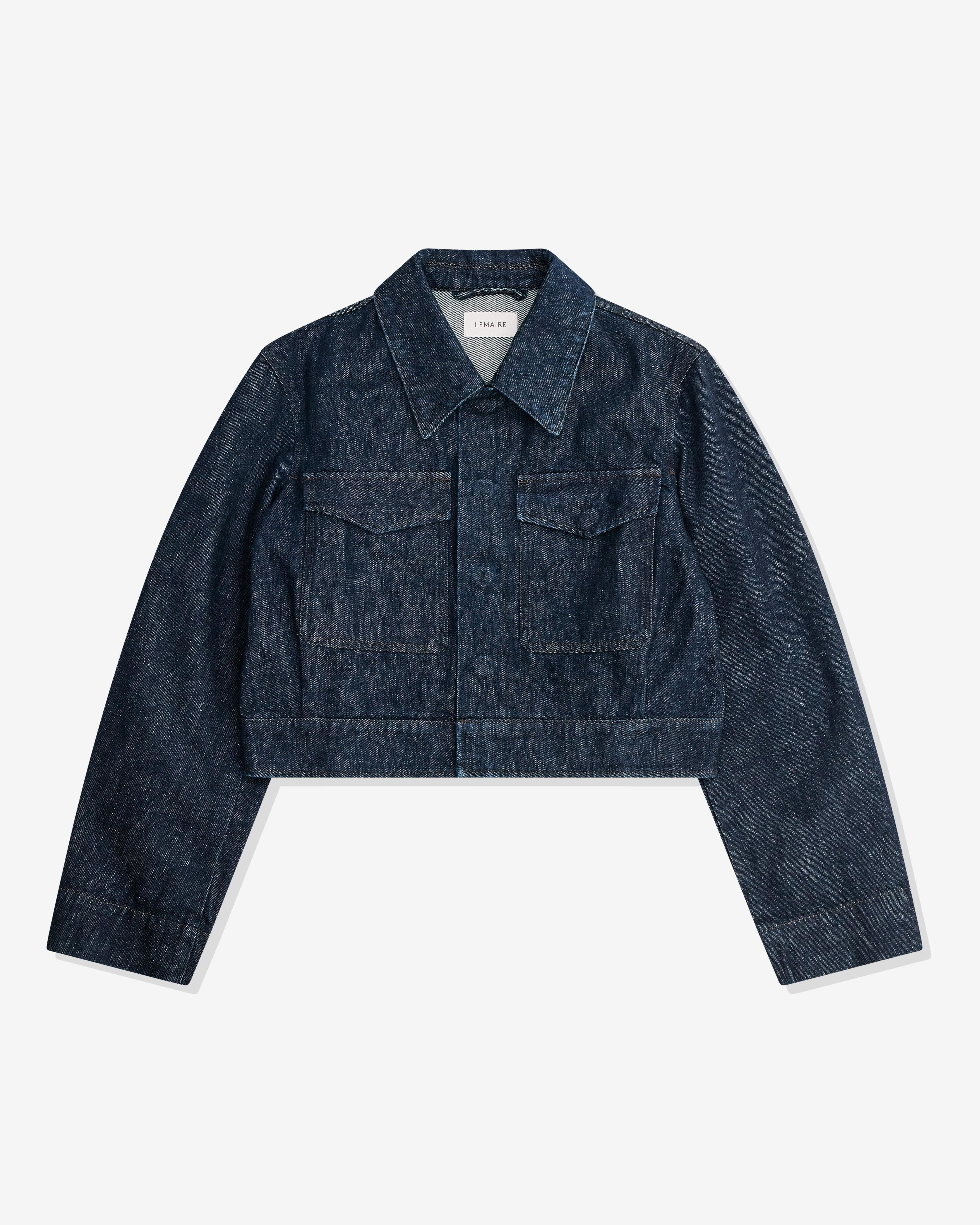 Lemaire - Women’s Two Pocket Cropped Jacket - (Denim Indigo) by LEMAIRE