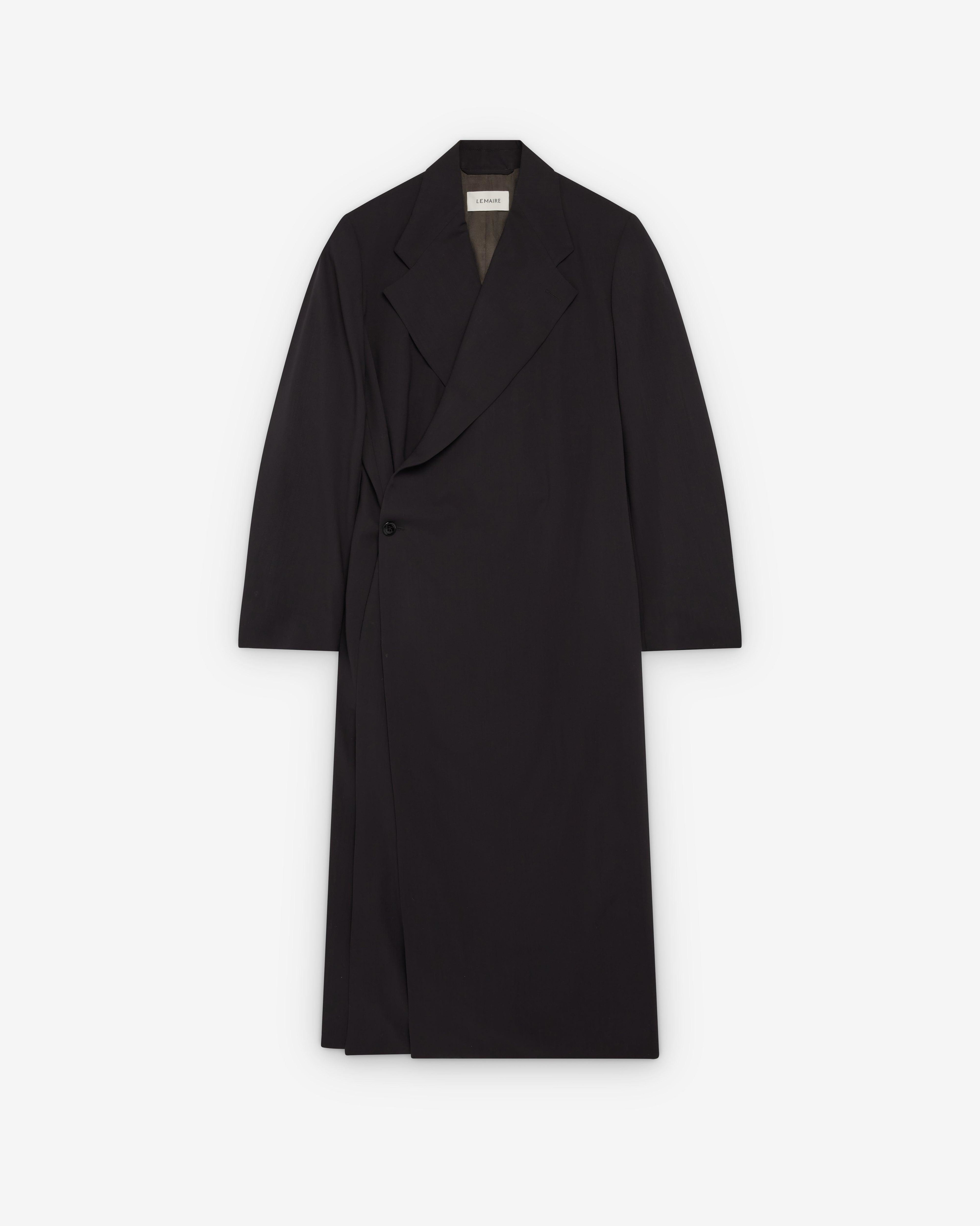 Lemaire  - Women's Wrap Over Coat - (Onyx) by LEMAIRE