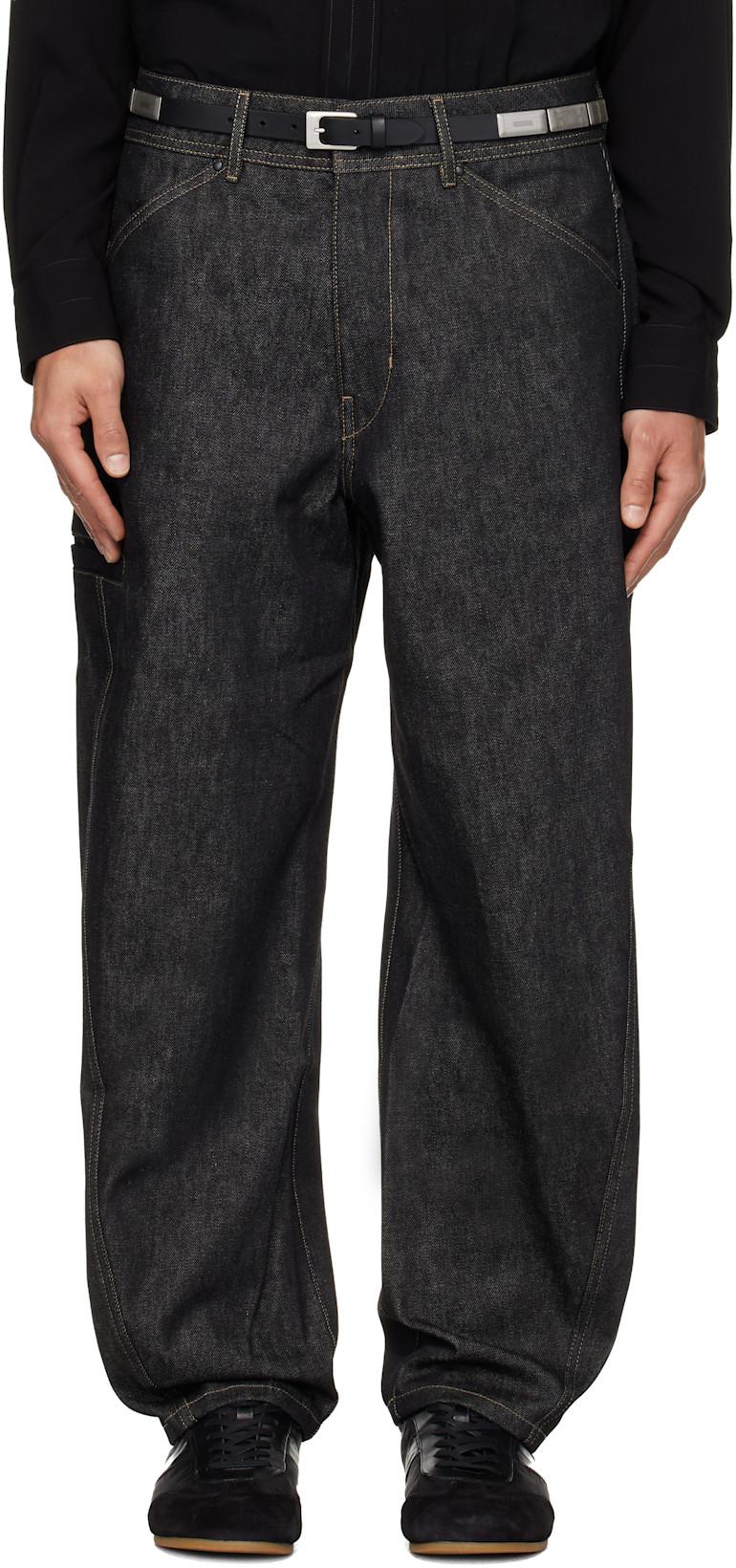 Navy Twisted Workwear Jeans by LEMAIRE