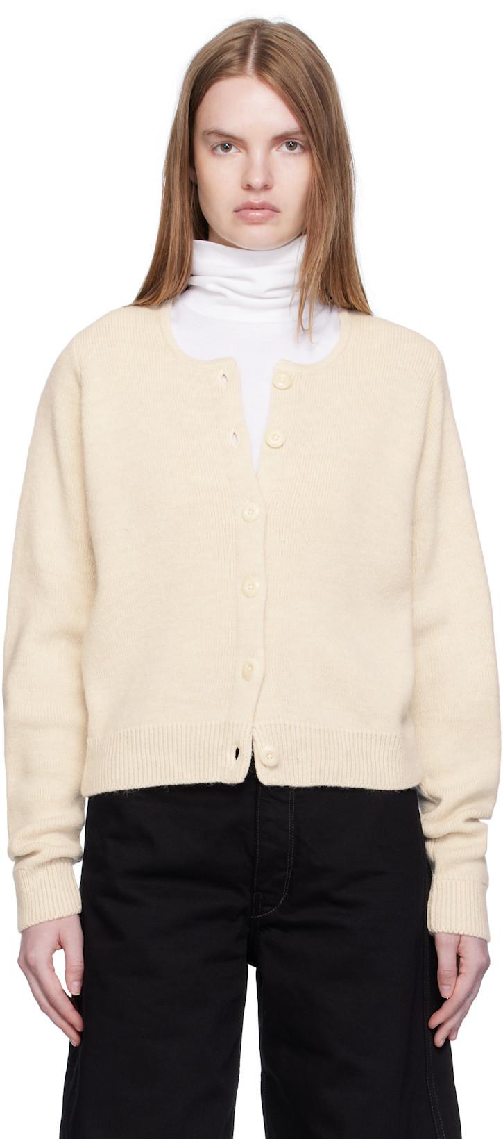 Off-White Alpaca Cardigan by LEMAIRE