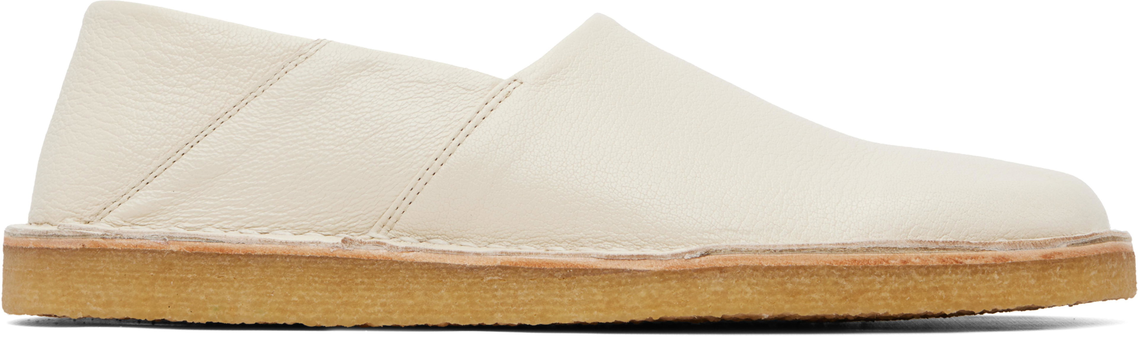 Off-White Square Slip-on Loafers by LEMAIRE