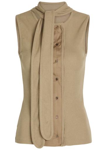 Scarf-effect cotton-blend top by LEMAIRE