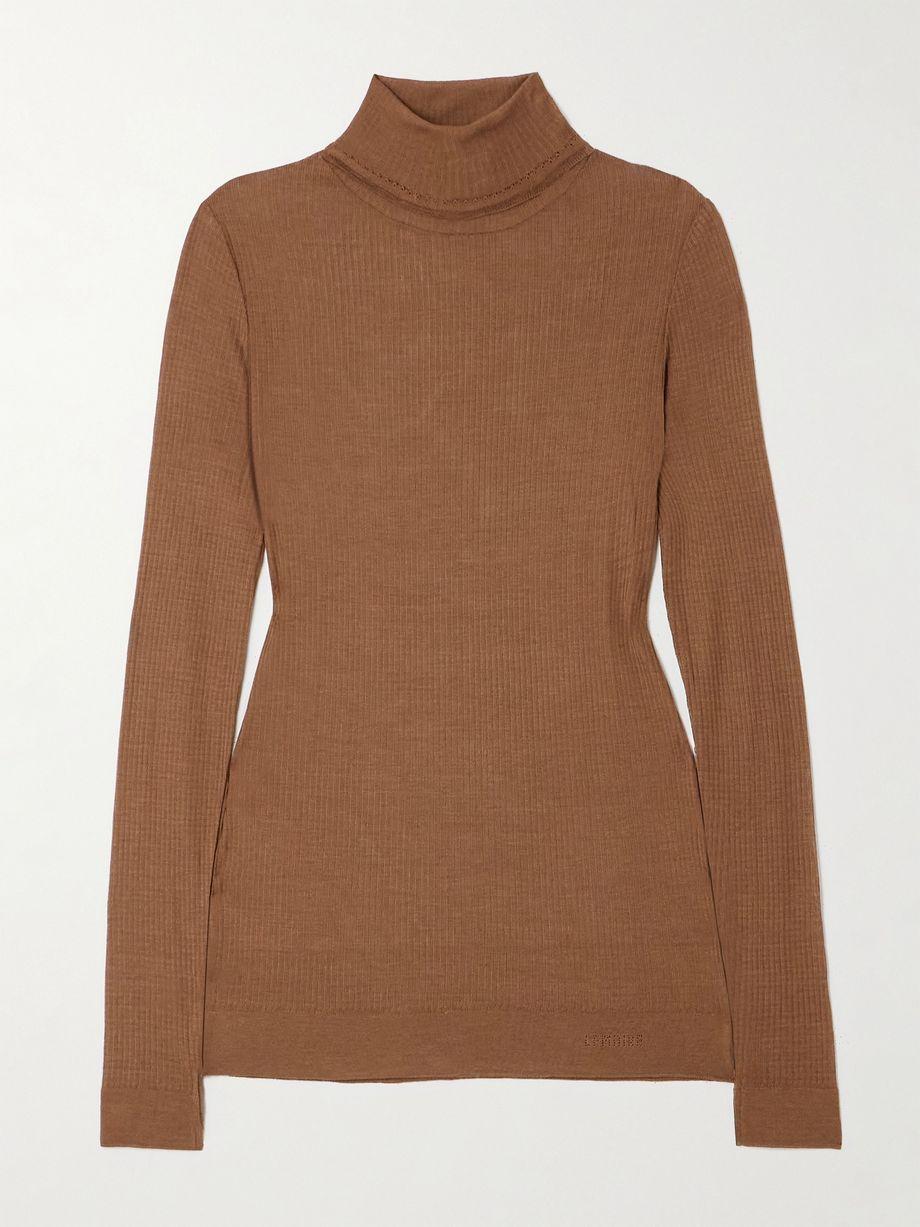 Seamless ribbed-knit turtleneck top by LEMAIRE