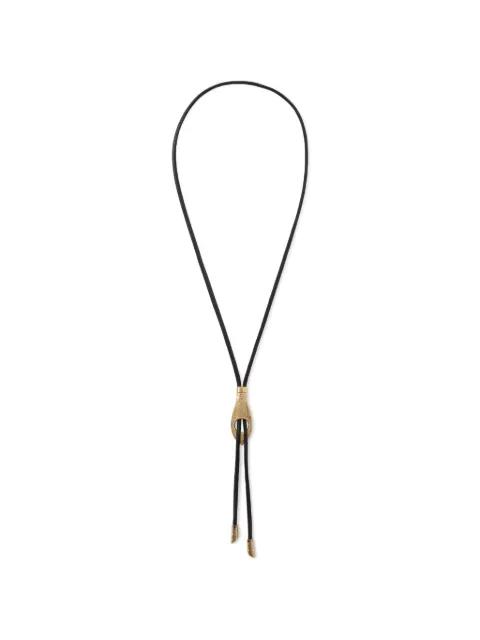 Snake bolo-tie leather necklace by LEMAIRE