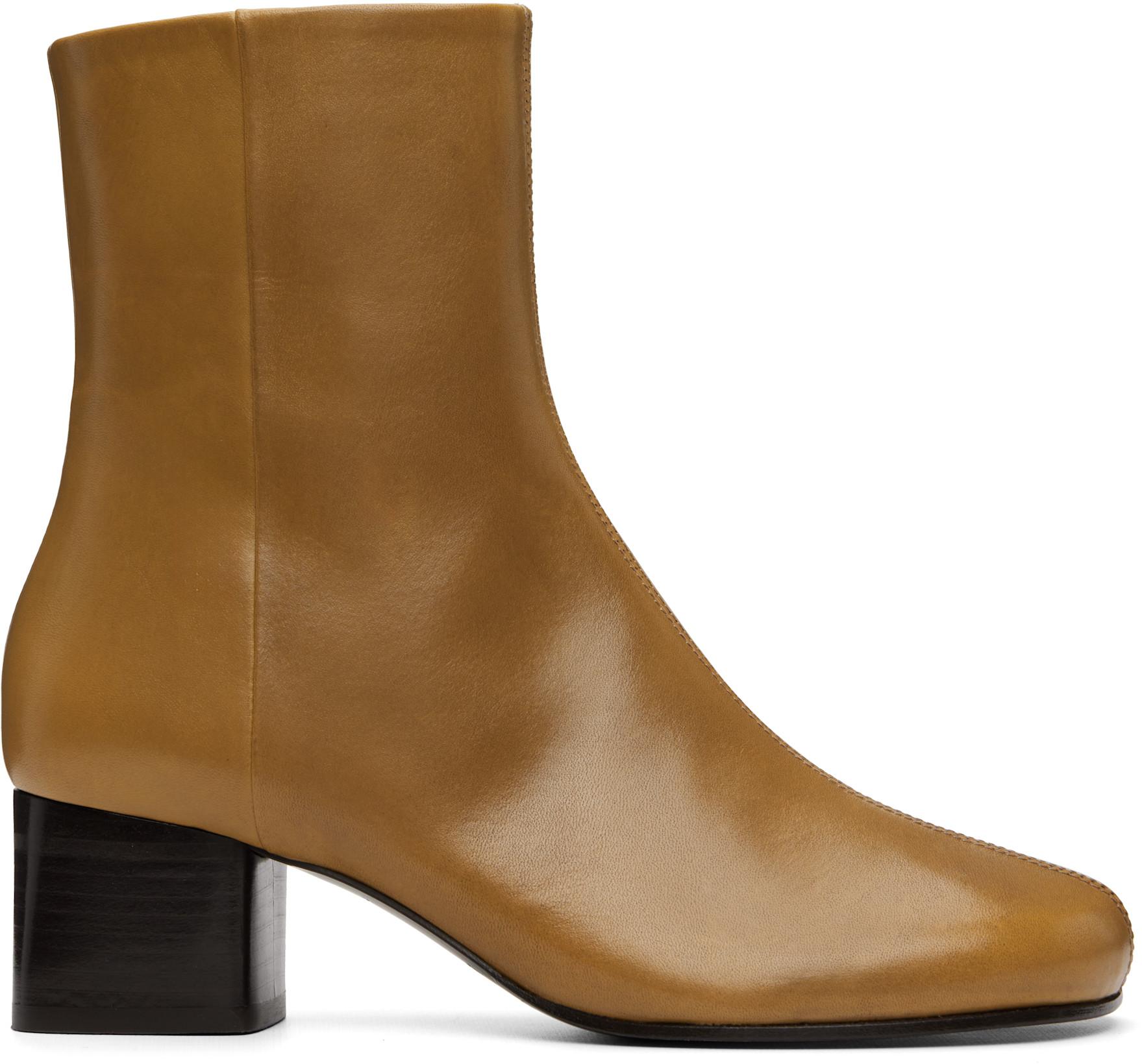 Tan Anatomic 55MM Boots by LEMAIRE